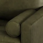 Sven 72_ Tufted Leather Loveseat - Charme Green
