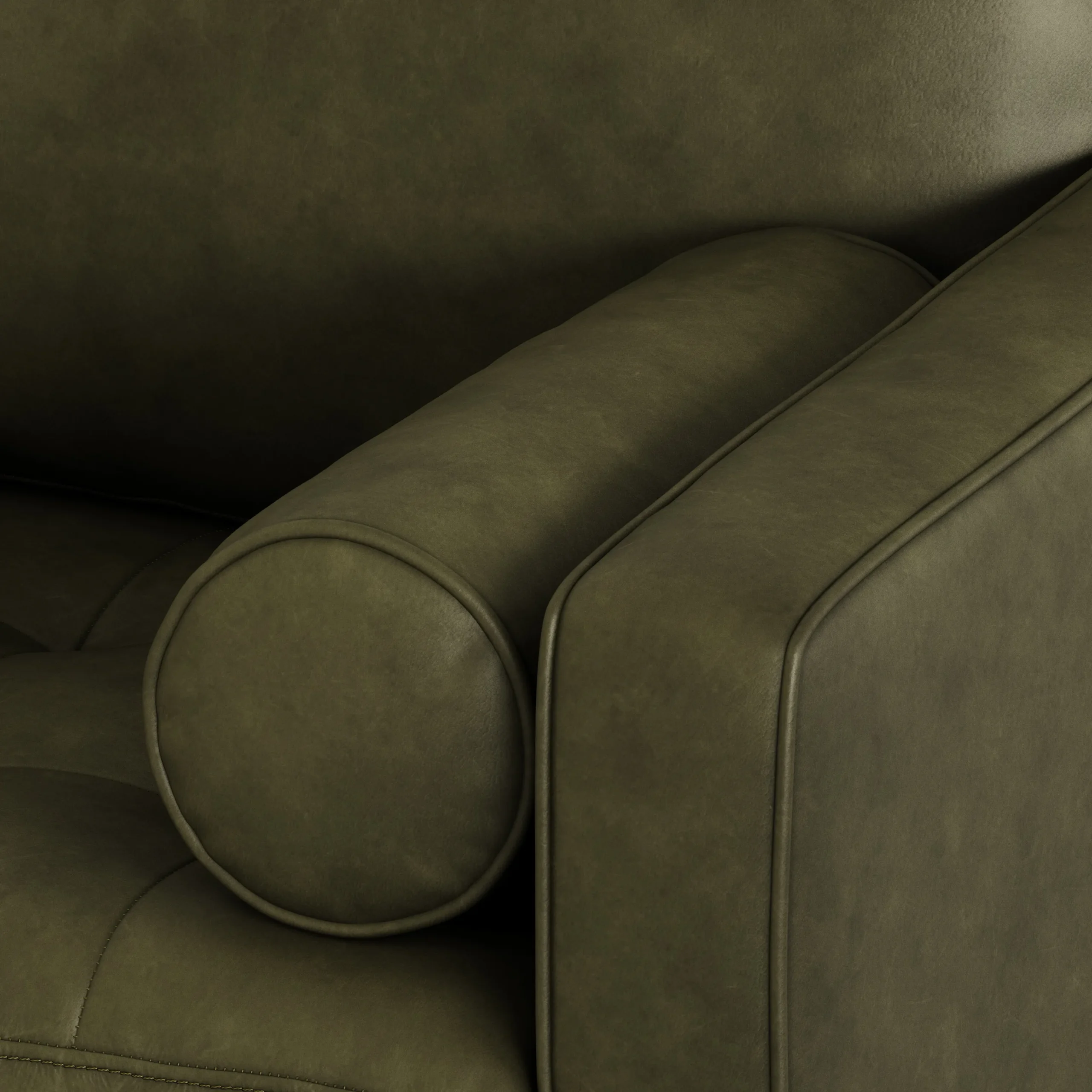 Sven 72_ Tufted Leather Loveseat - Charme Green - Image 12