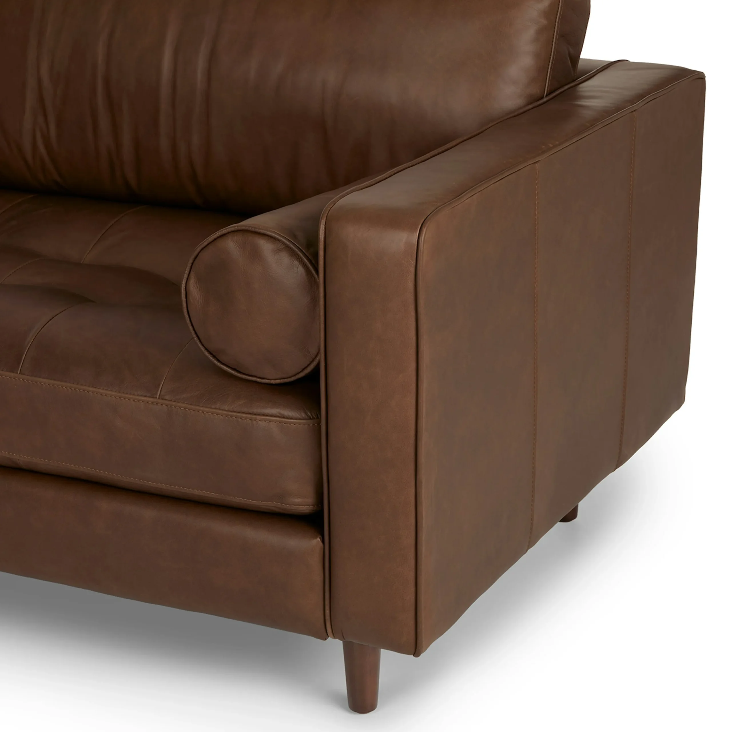 Sven 72_ Tufted Leather Loveseat - Charme Chocolat - Image 11