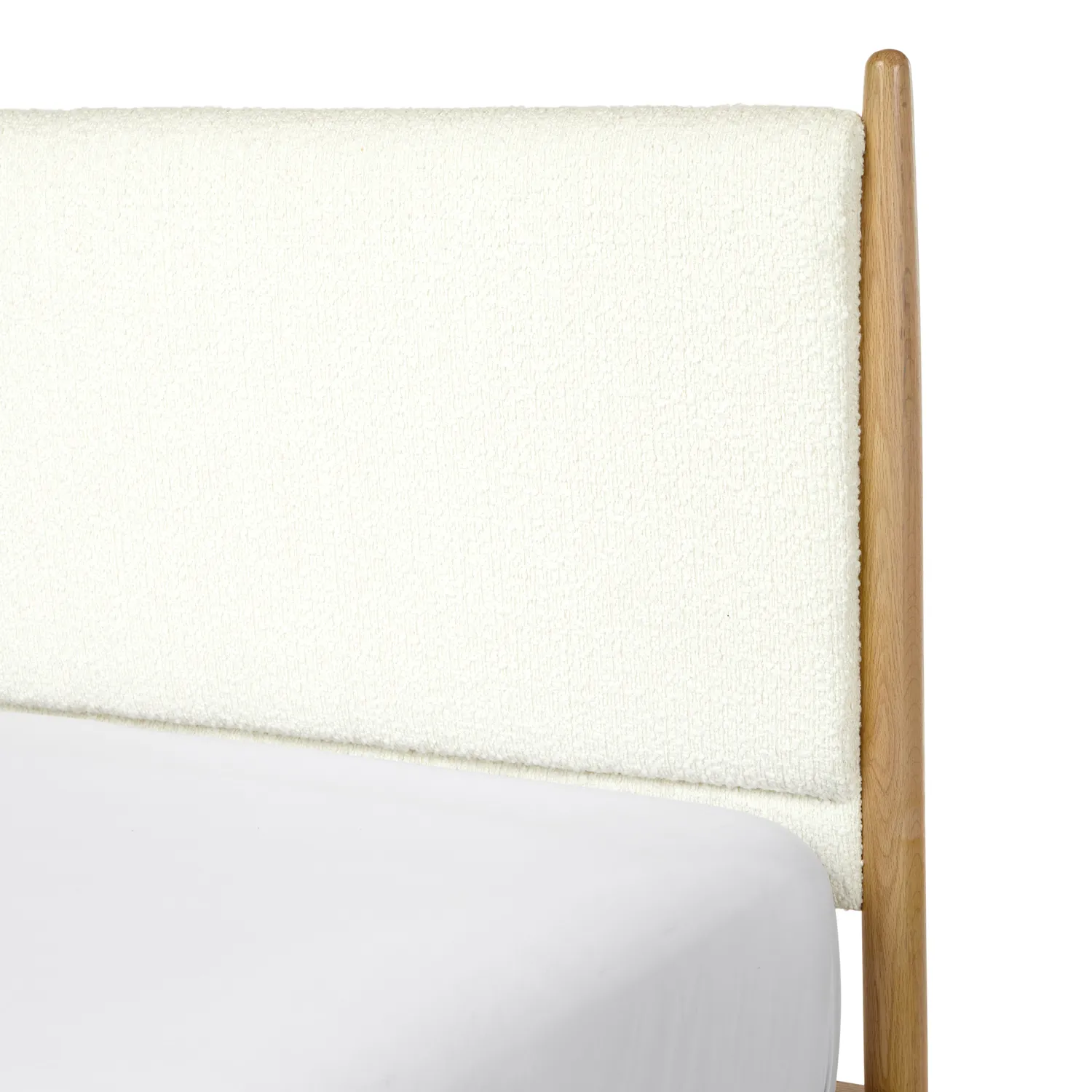 Lenia King Upholstered Bed - White Oak and Lunaria White Bouclé - Image 9