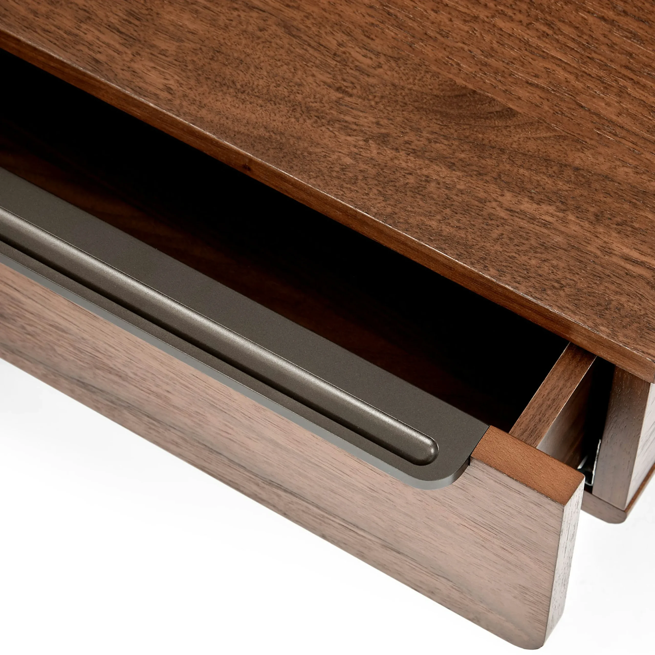 Nera King Low Profile Bed with Nightstands Set - Walnut - Image 13