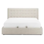 Sven King Tufted Storage Bed - Biscuit Cream