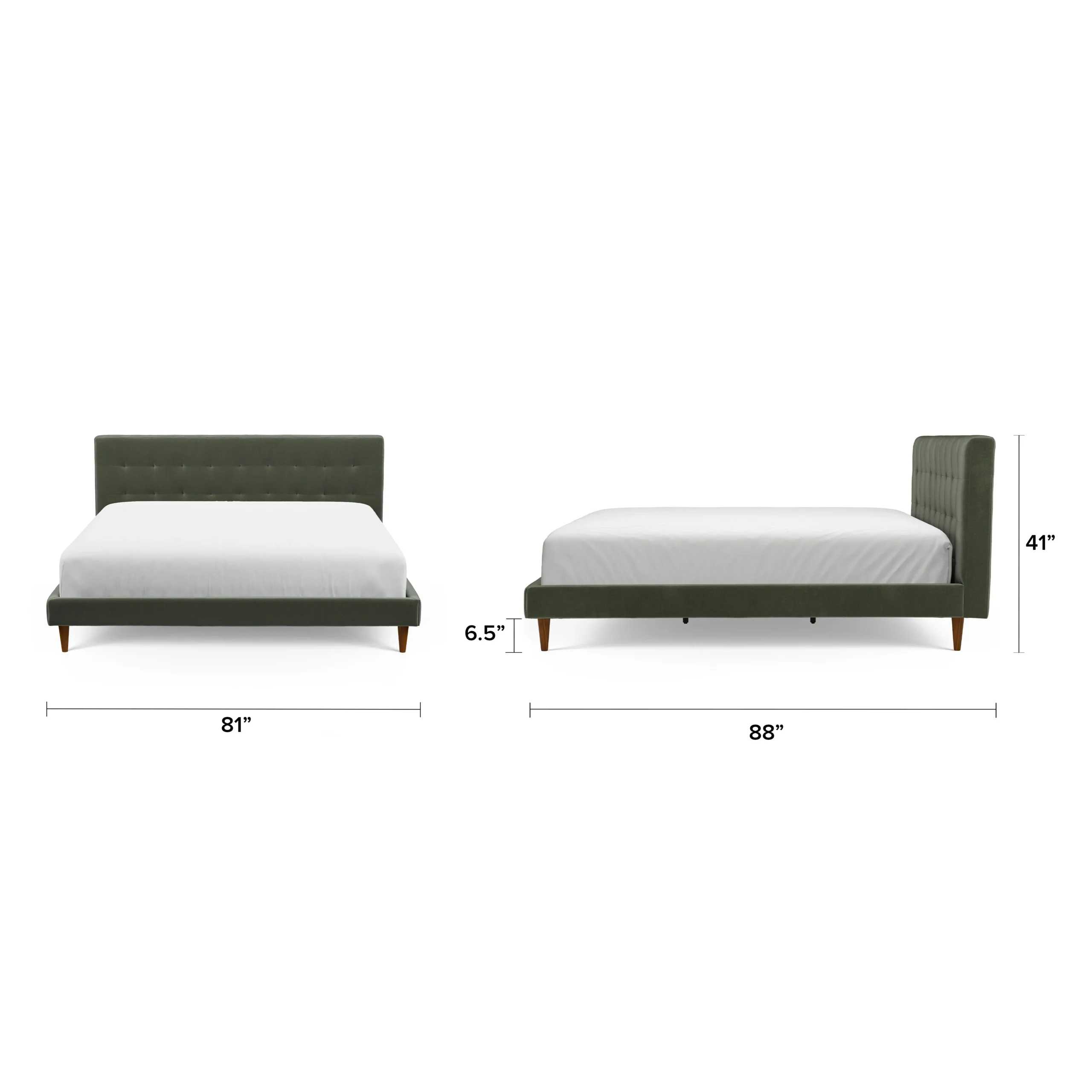 Sven King Tufted Velvet Bed - Plush Pacific Green - Image 2