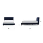 Sven Queen Tufted Velvet Bed - Plush Cascadia Blue