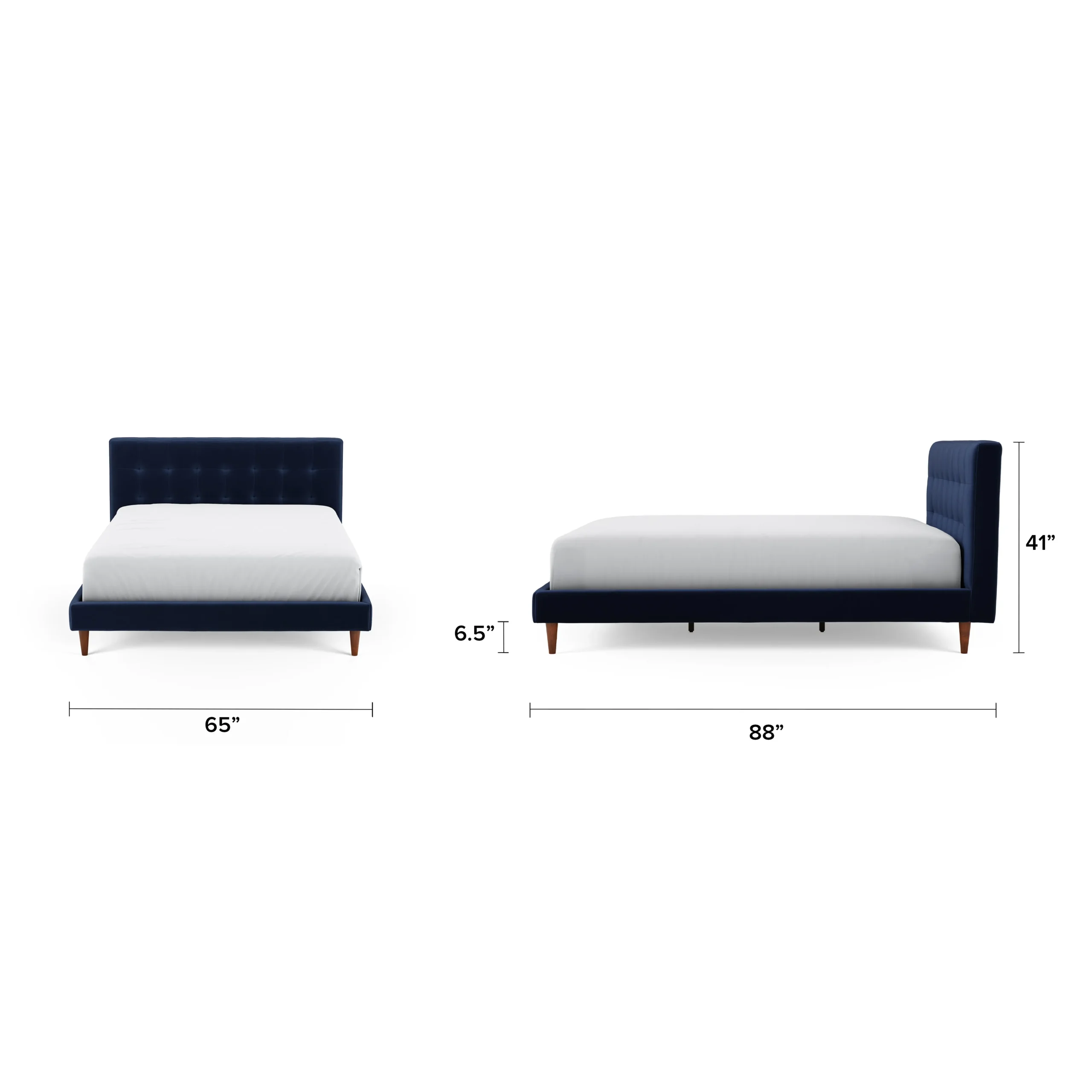 Sven Queen Tufted Velvet Bed - Plush Cascadia Blue - Image 5