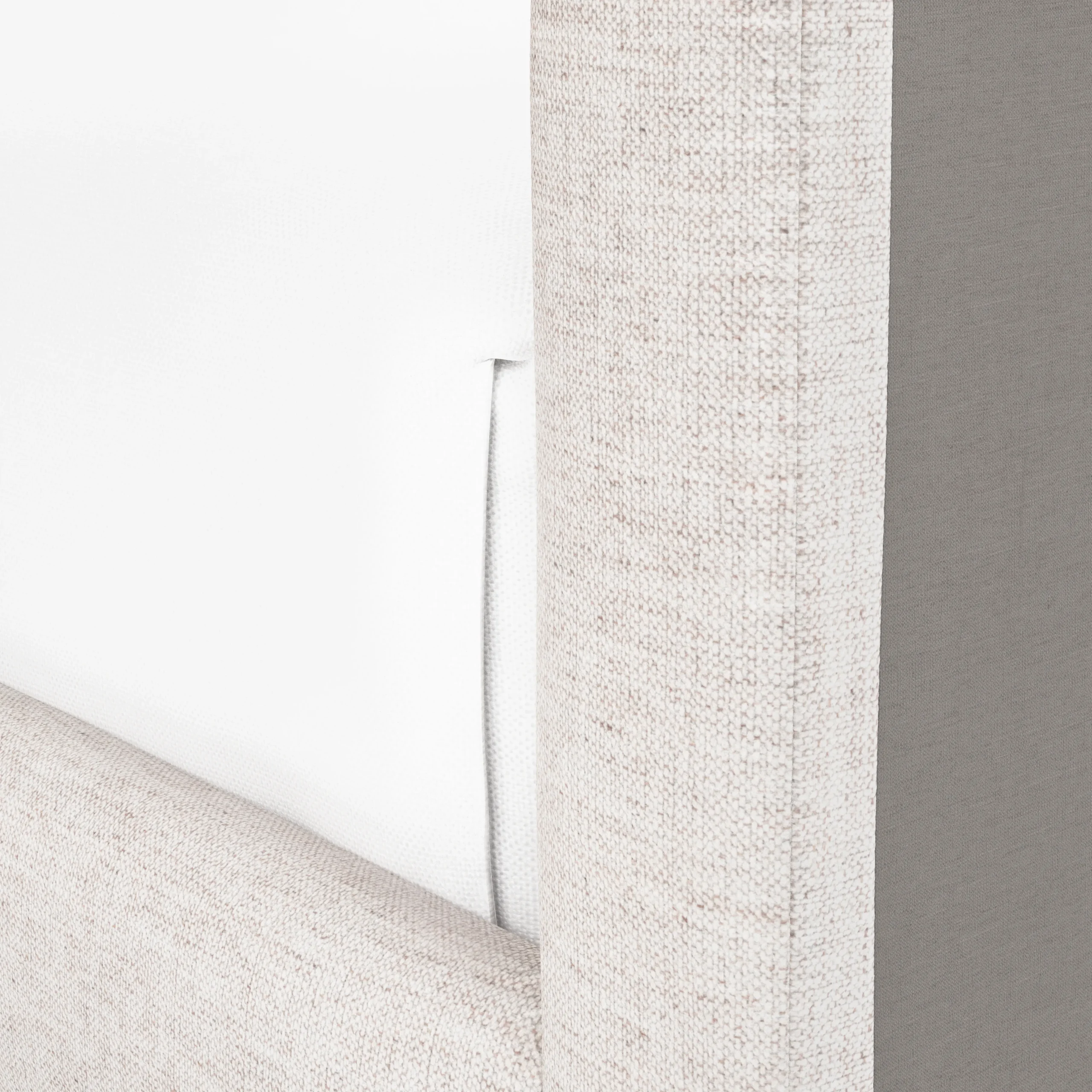 Tessu King Low Profile Upholstered Bed - Napa White - Image 4