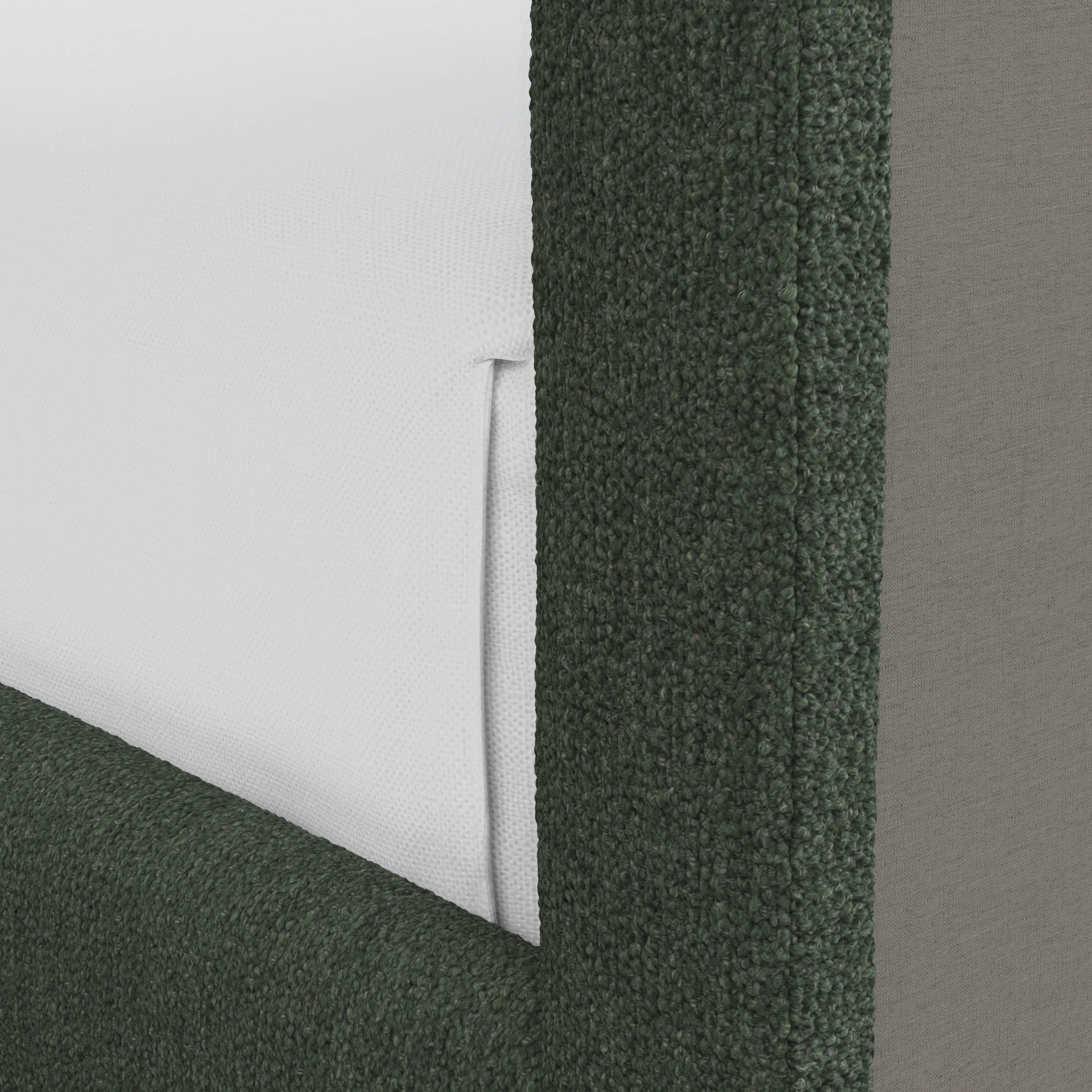 Tessu Twin Low Profile Upholstered Bed - Green Wool Bouclé - Image 4