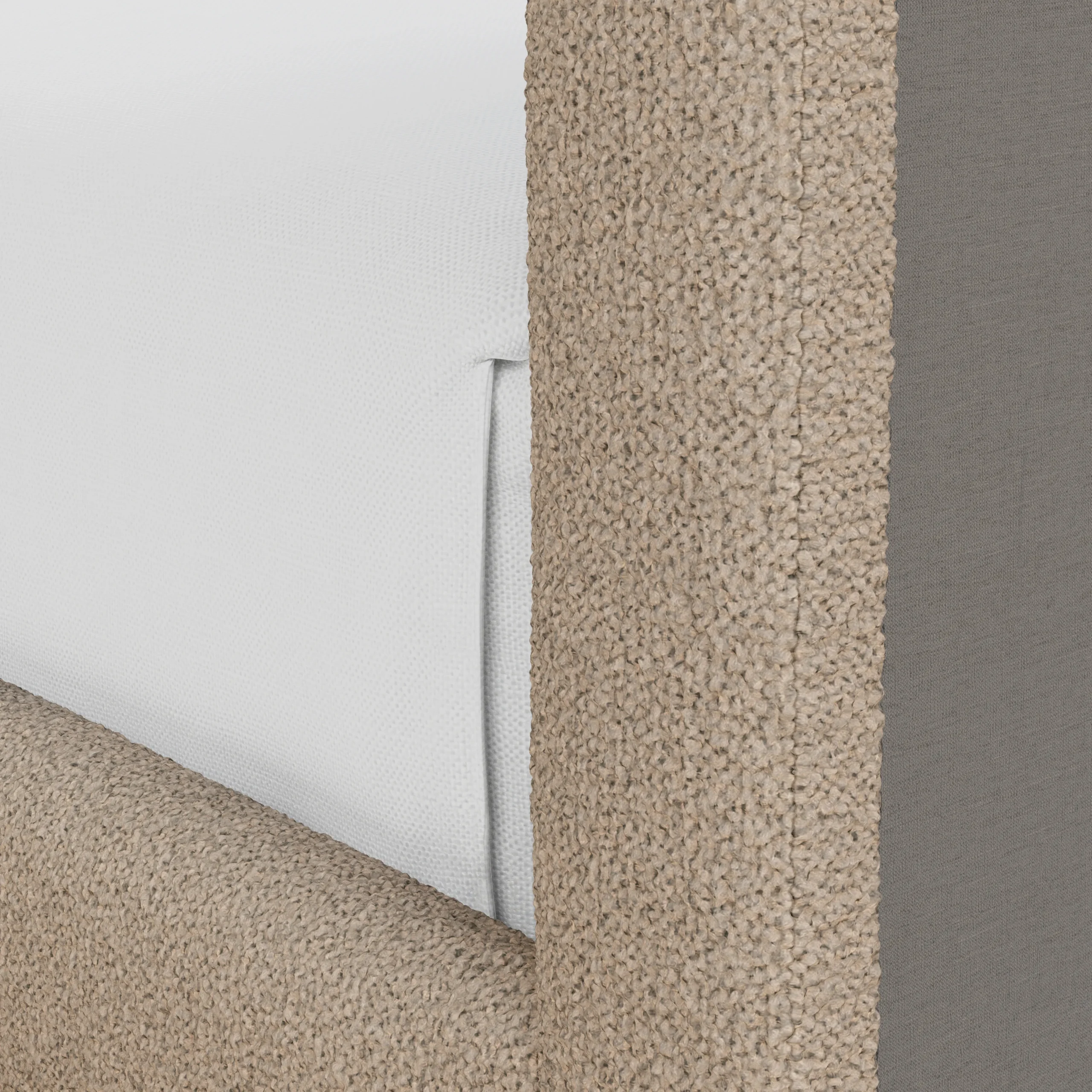 Tessu Twin Low Profile Upholstered Bed - Sandstone Wool Bouclé - Image 4