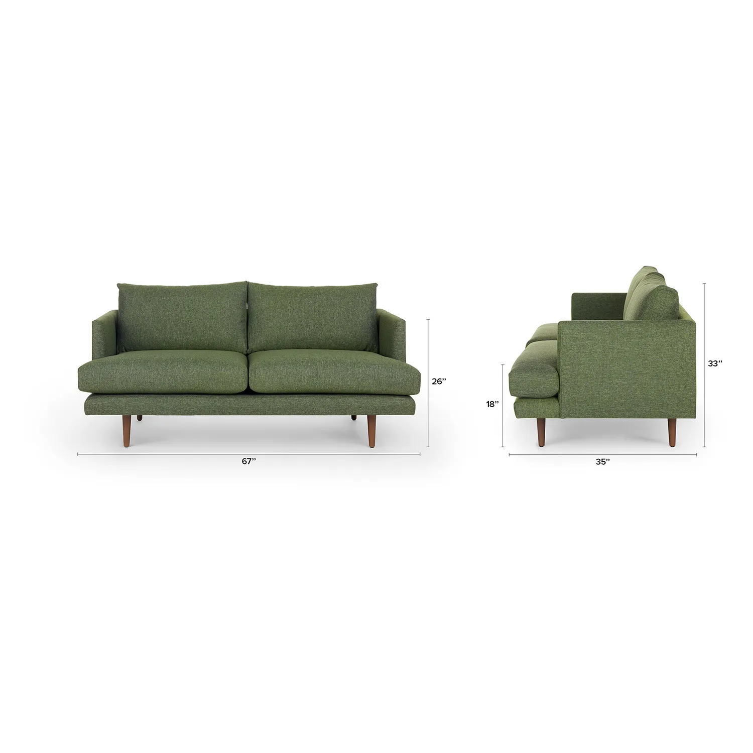Burrard 67_ Loveseat - Forest Green - Image 2