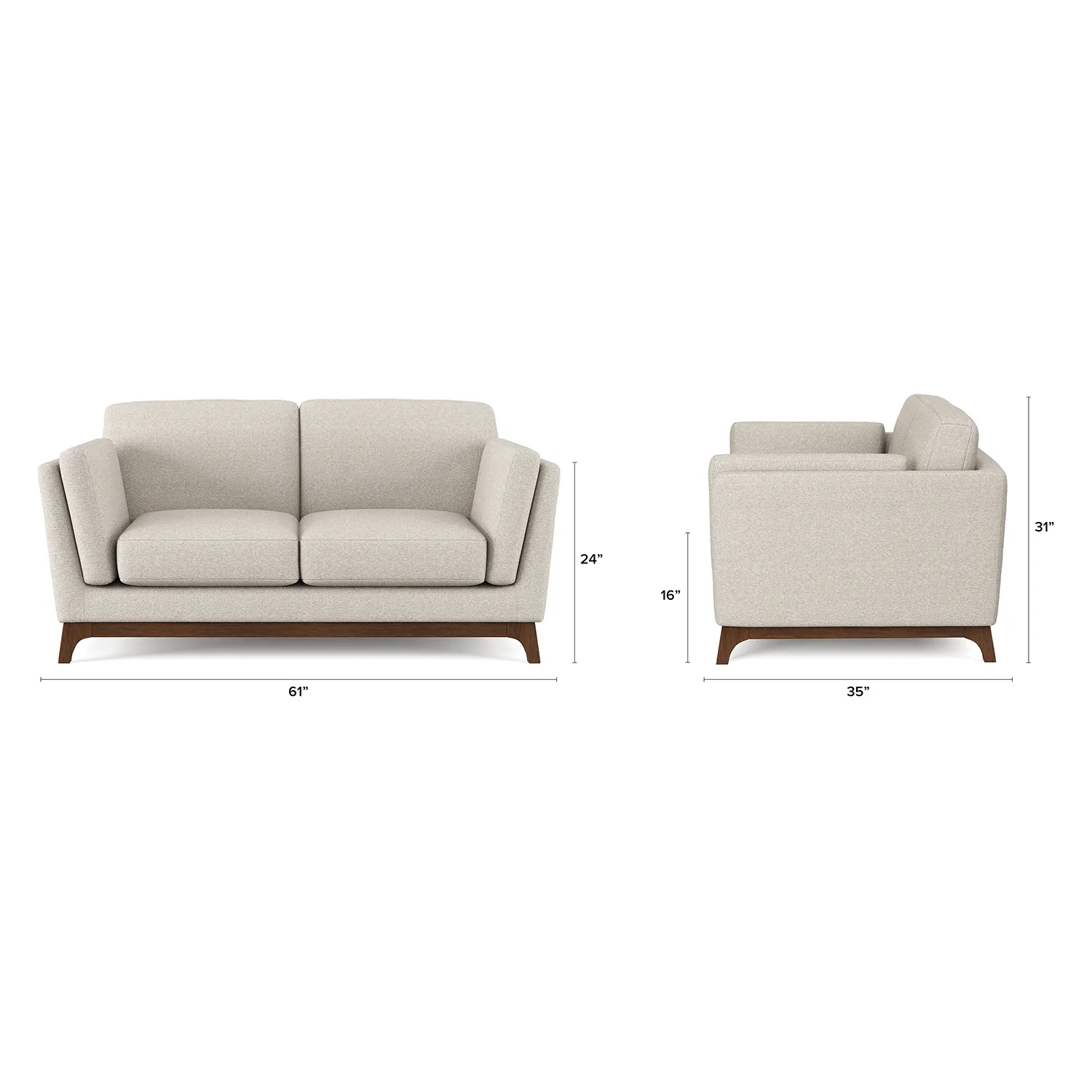 Ceni 61_ Loveseat - Chalk Gray - Image 2
