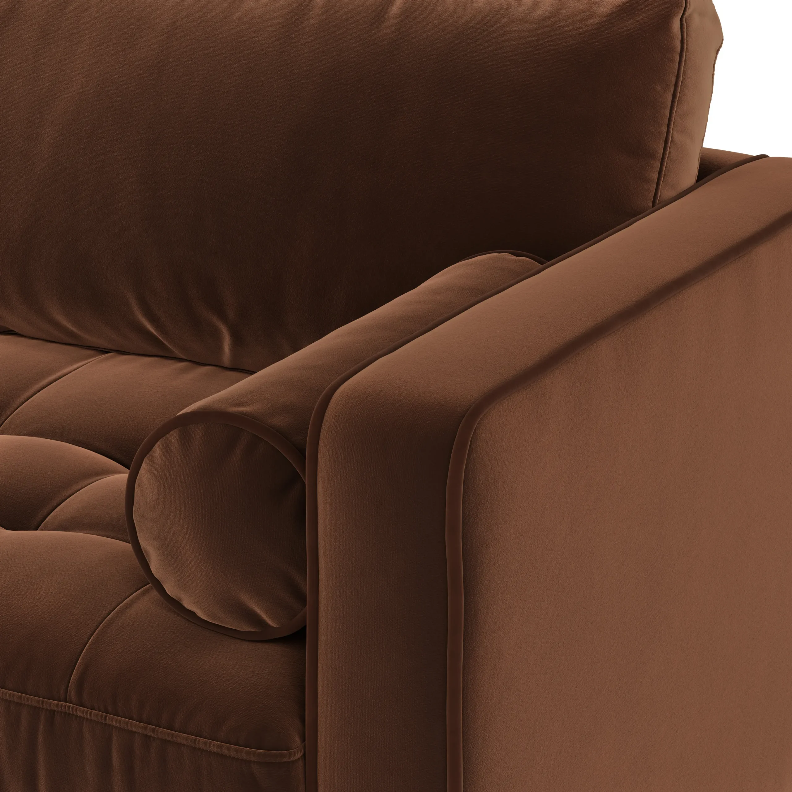 Sven 88_ Tufted Velvet Sofa Bed - Plush Pacific Brown - Image 15