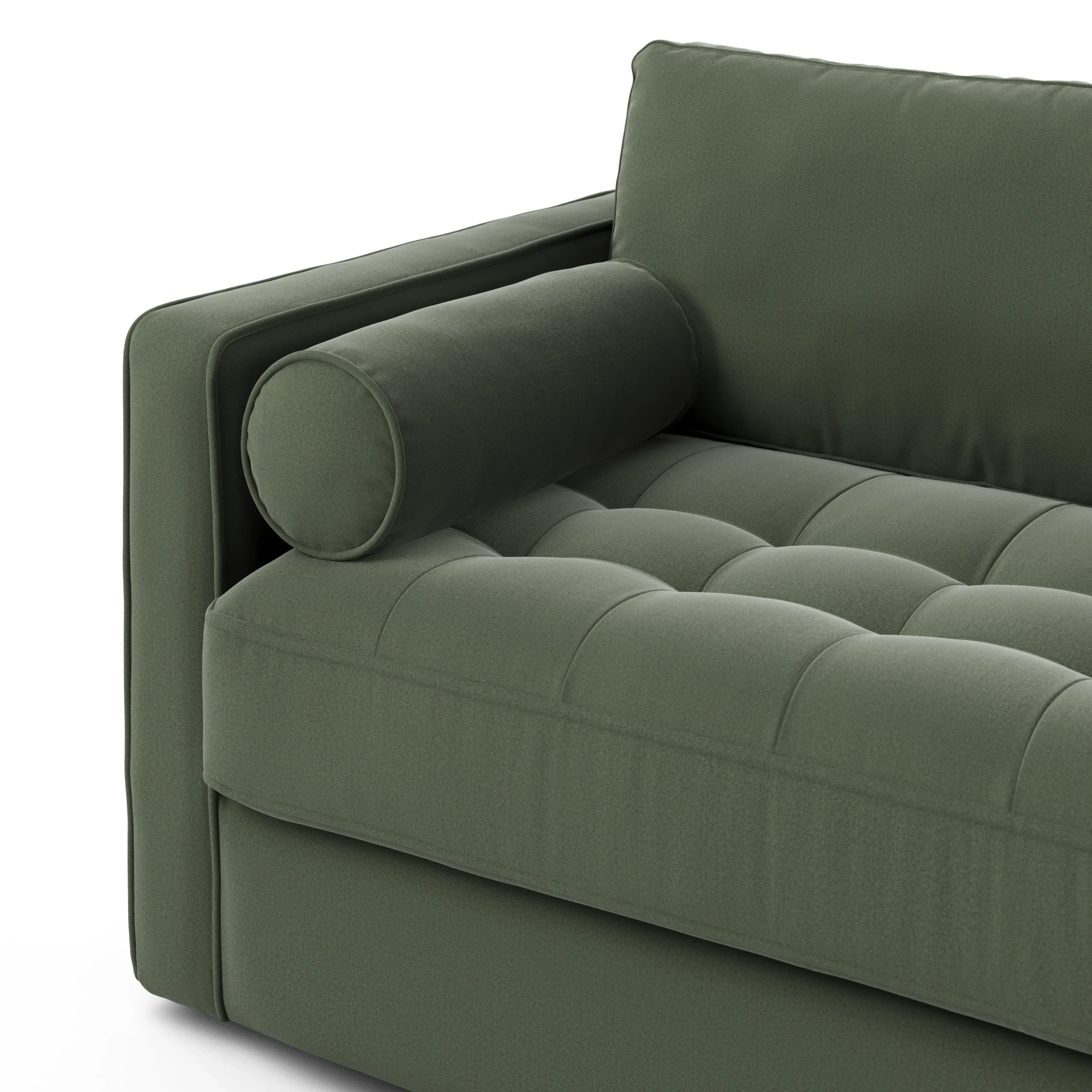 Sven 88_ Grounded Tufted Velvet Sofa - Plush Pacific Green - Image 3