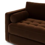 Sven 88_ Grounded Tufted Velvet Sofa - Plush Pacific Brown