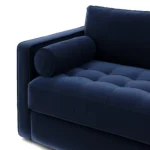 Sven 88_ Grounded Tufted Velvet Sofa - Plush Cascadia Blue
