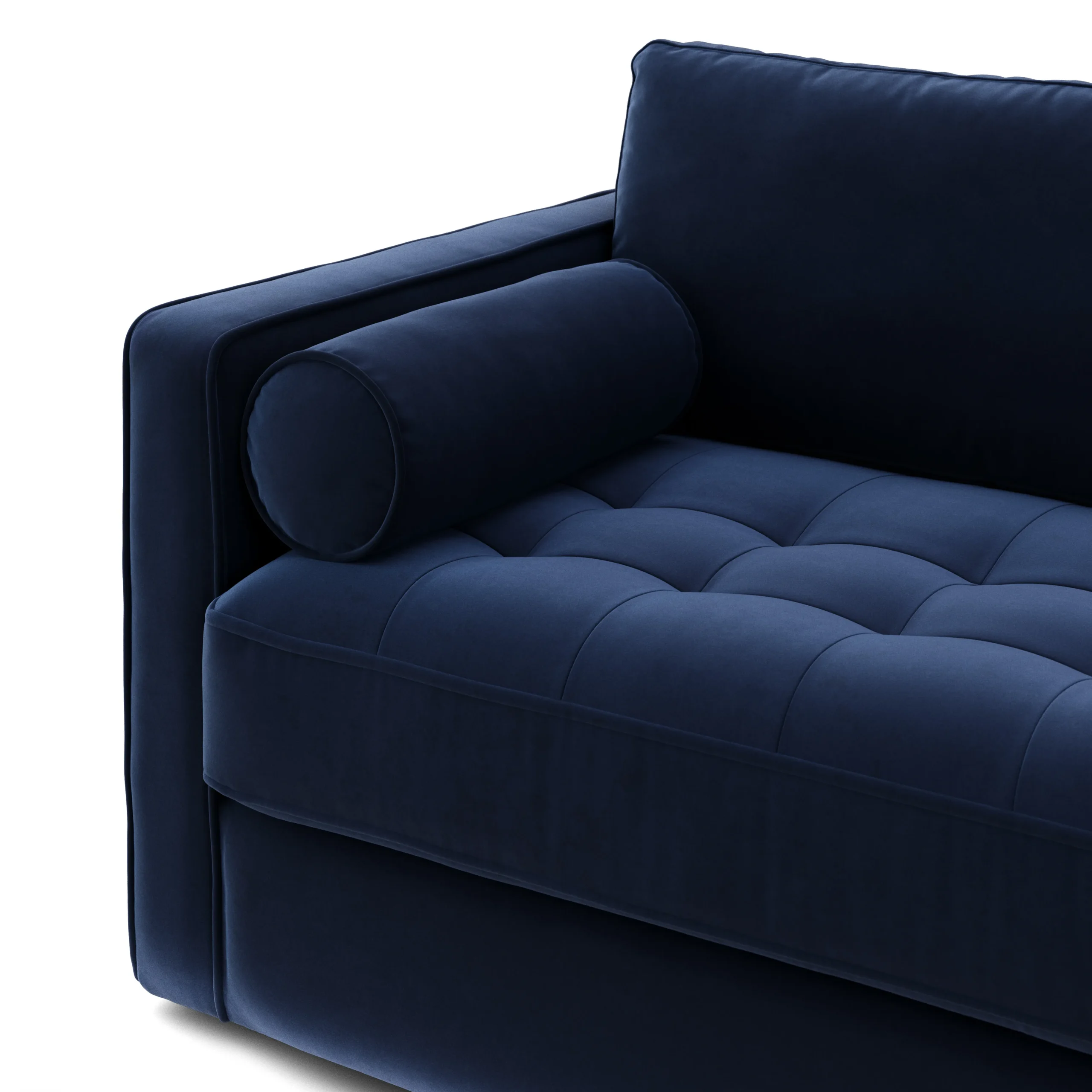 Sven 88_ Grounded Tufted Velvet Sofa - Plush Cascadia Blue - Image 3
