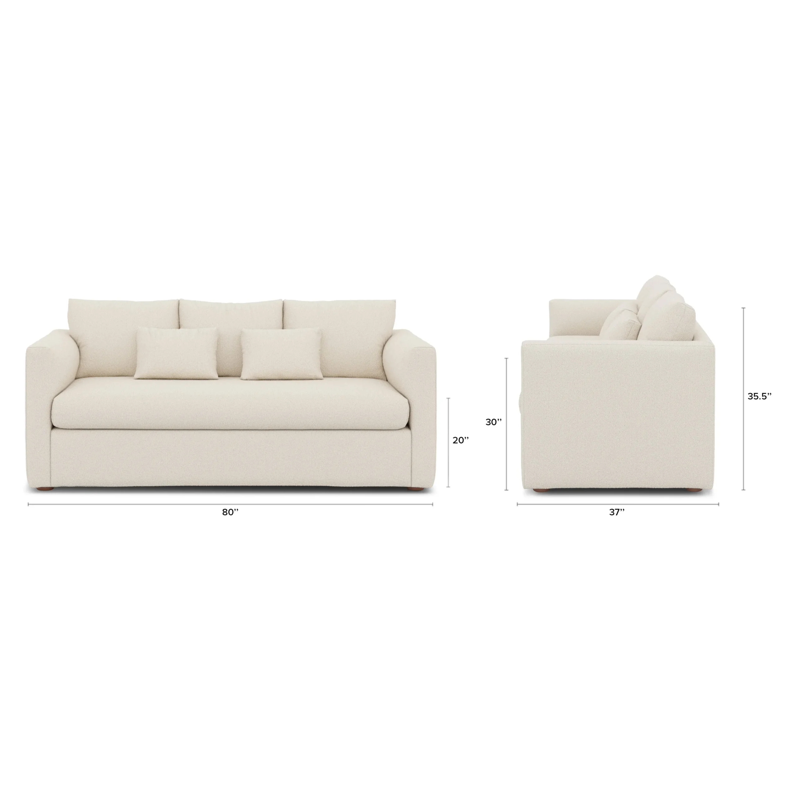 Marina 80_ Sofa - Ivory Wool Bouclé - Image 10