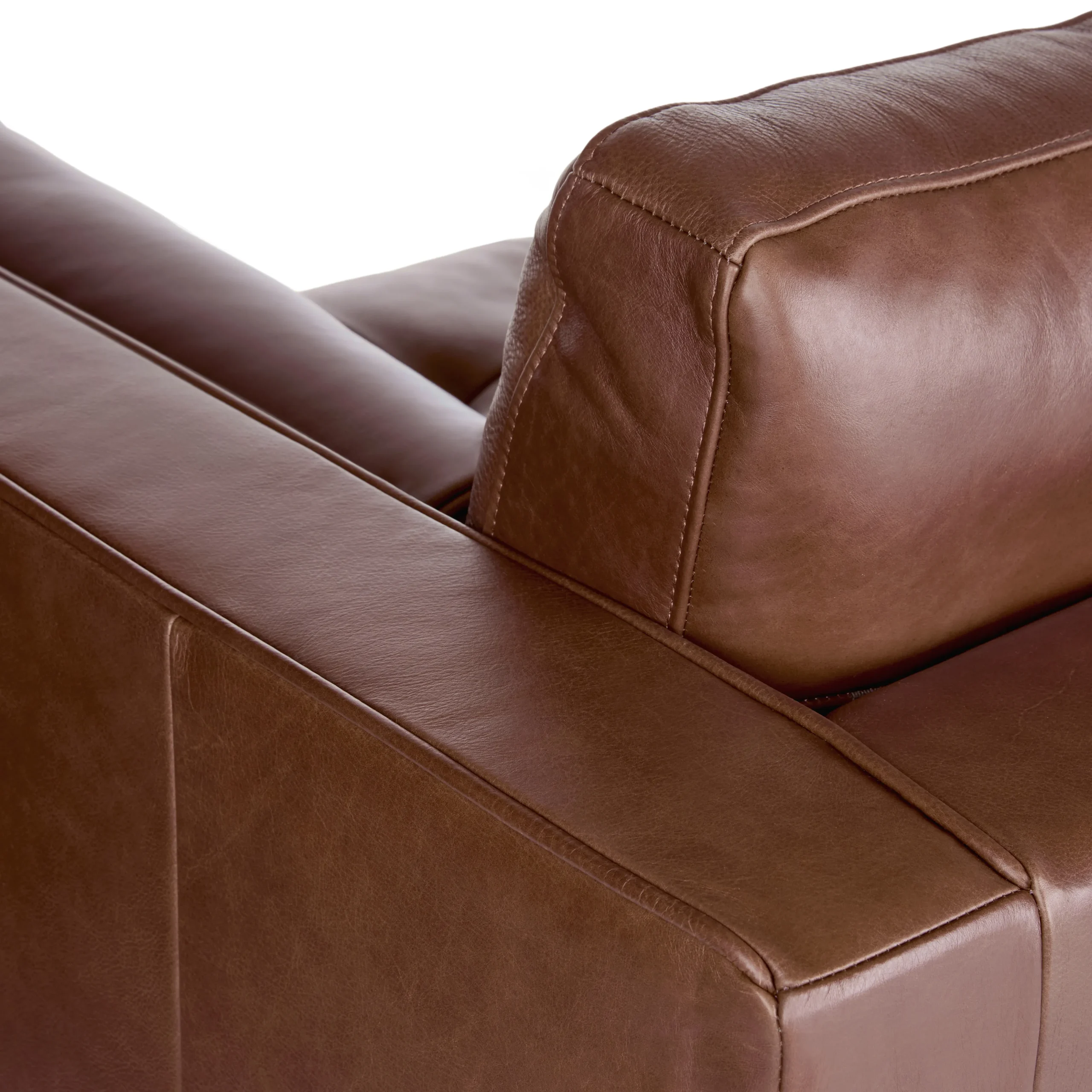 Sven 72_ Tufted Leather Loveseat - Taos Brown - Image 3