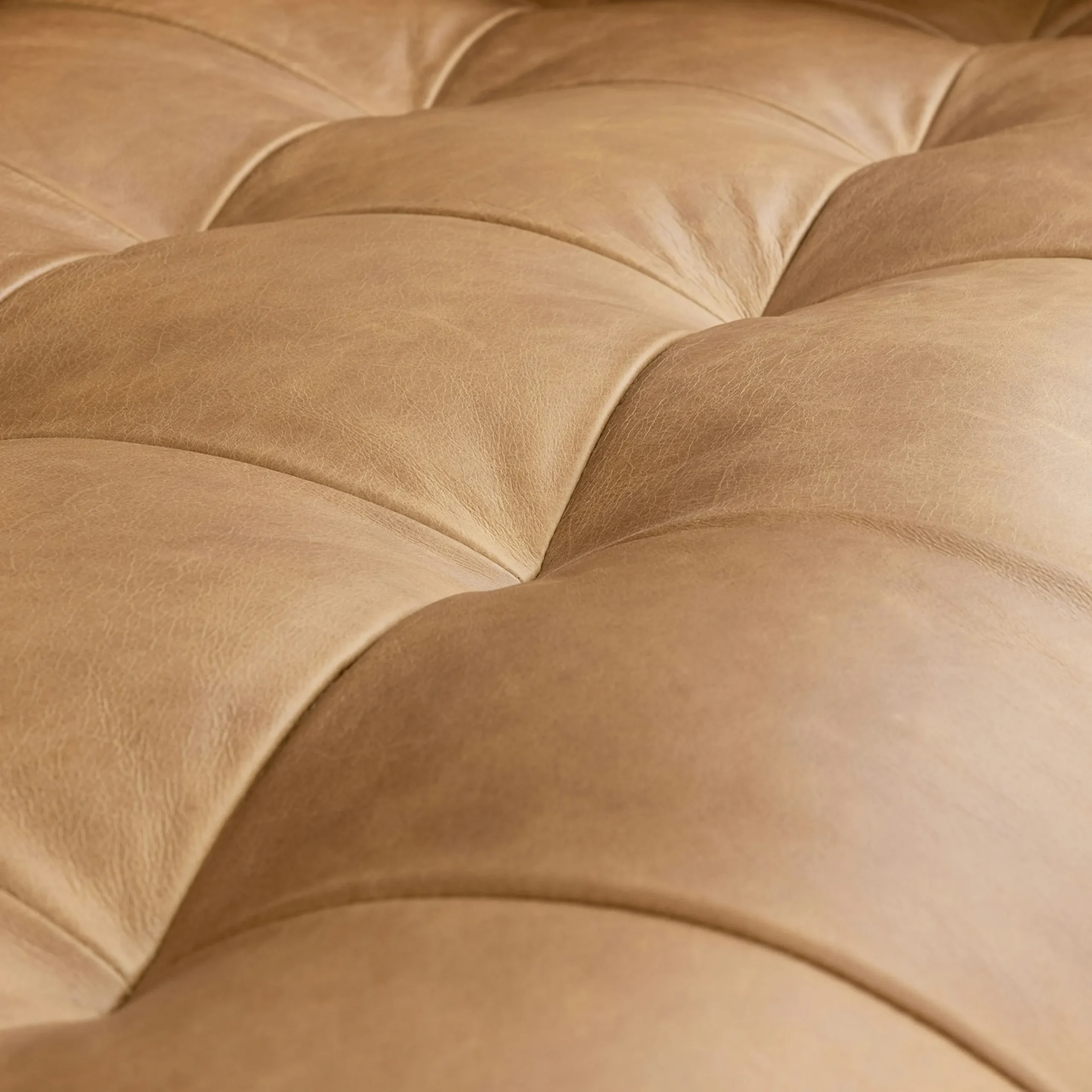 Sven 72_ Tufted Leather Loveseat - Charme Tan - Image 3