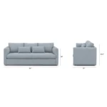 Marina 90_ Sofa - Silver Light Blue