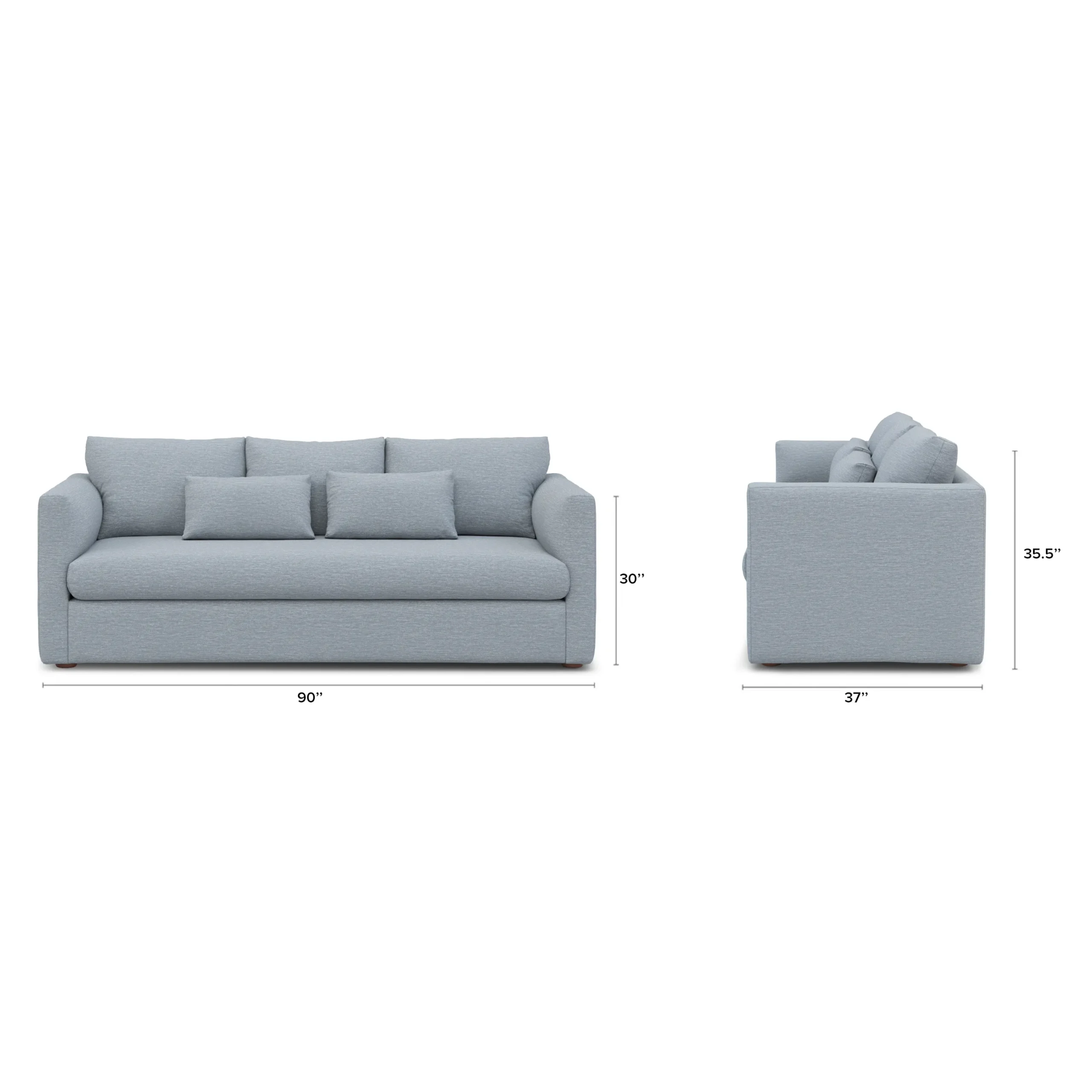 Marina 90_ Sofa - Silver Light Blue - Image 10