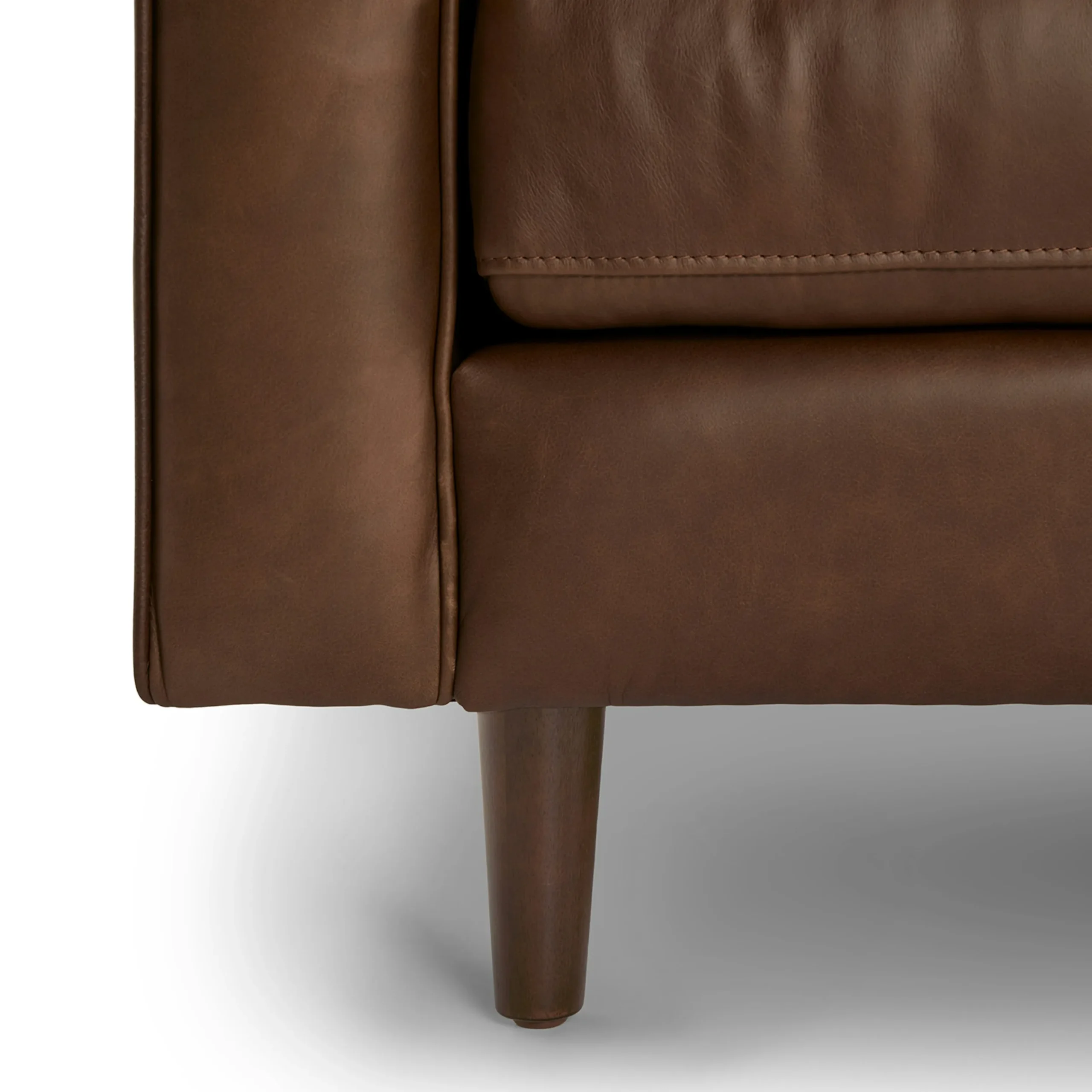 Sven 72_ Tufted Leather Loveseat - Charme Chocolat - Image 2