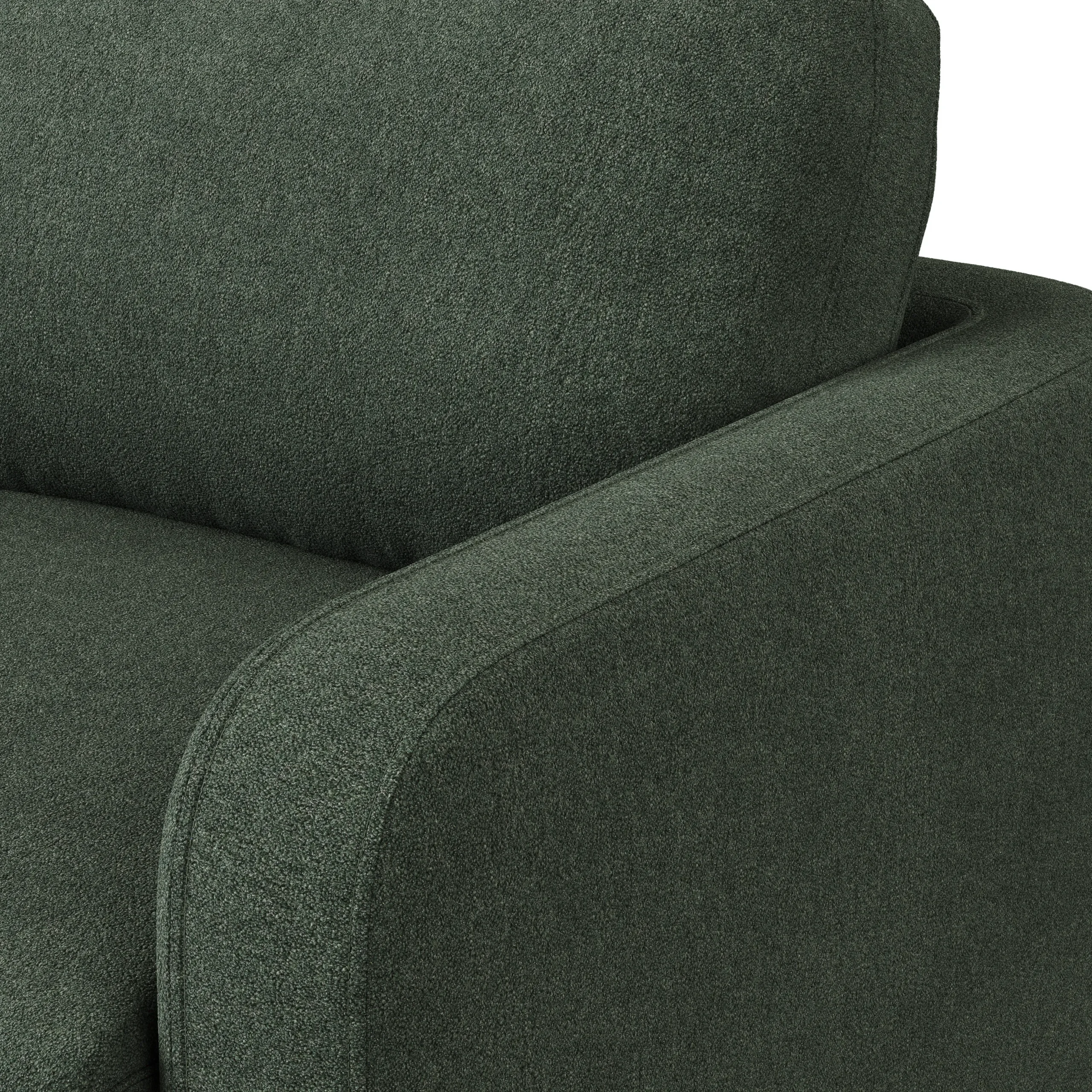 Vati 80_ Sofa Bed - Natural Oak and Green Wool Bouclé - Image 13