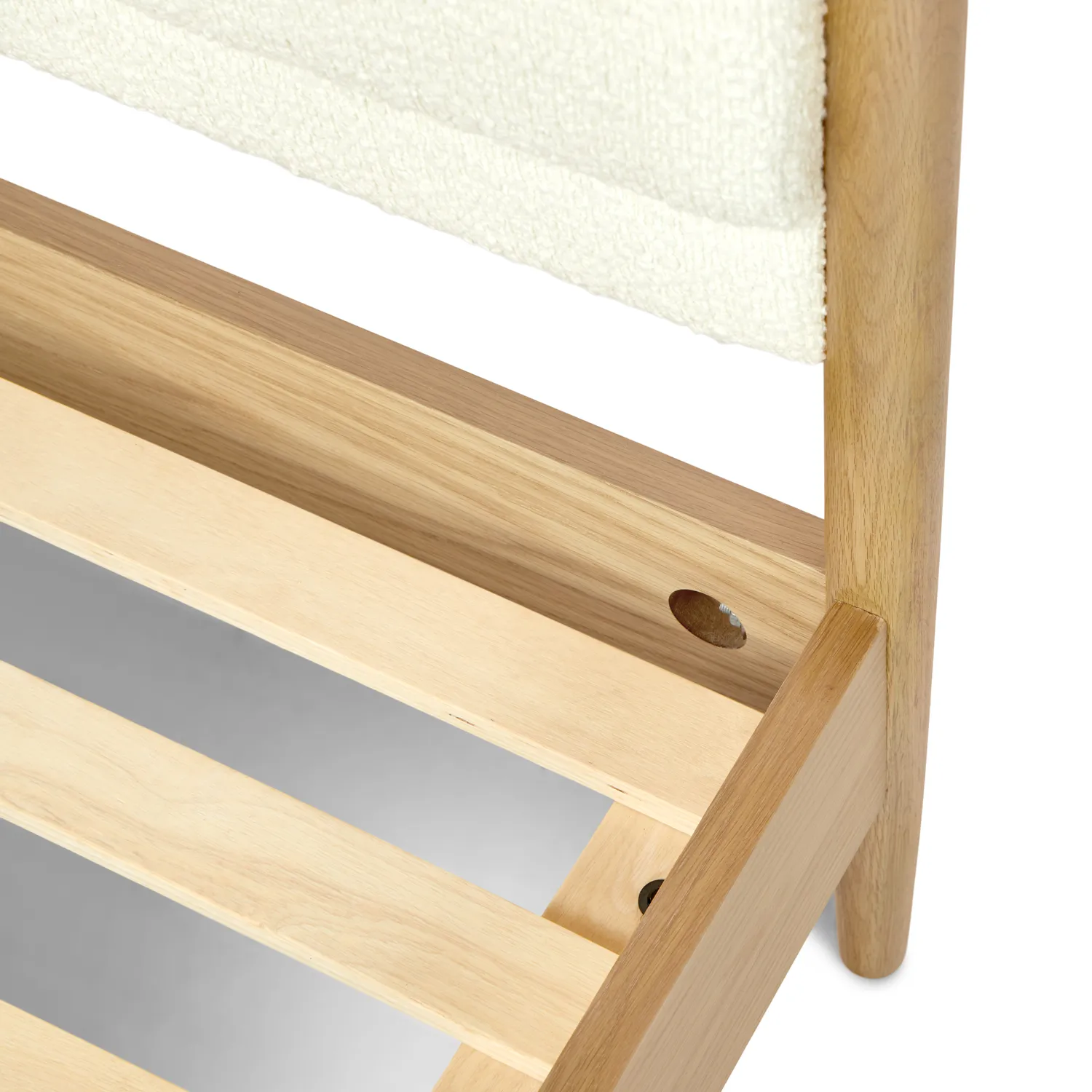 Lenia King Upholstered Bed - White Oak and Lunaria White Bouclé - Image 10