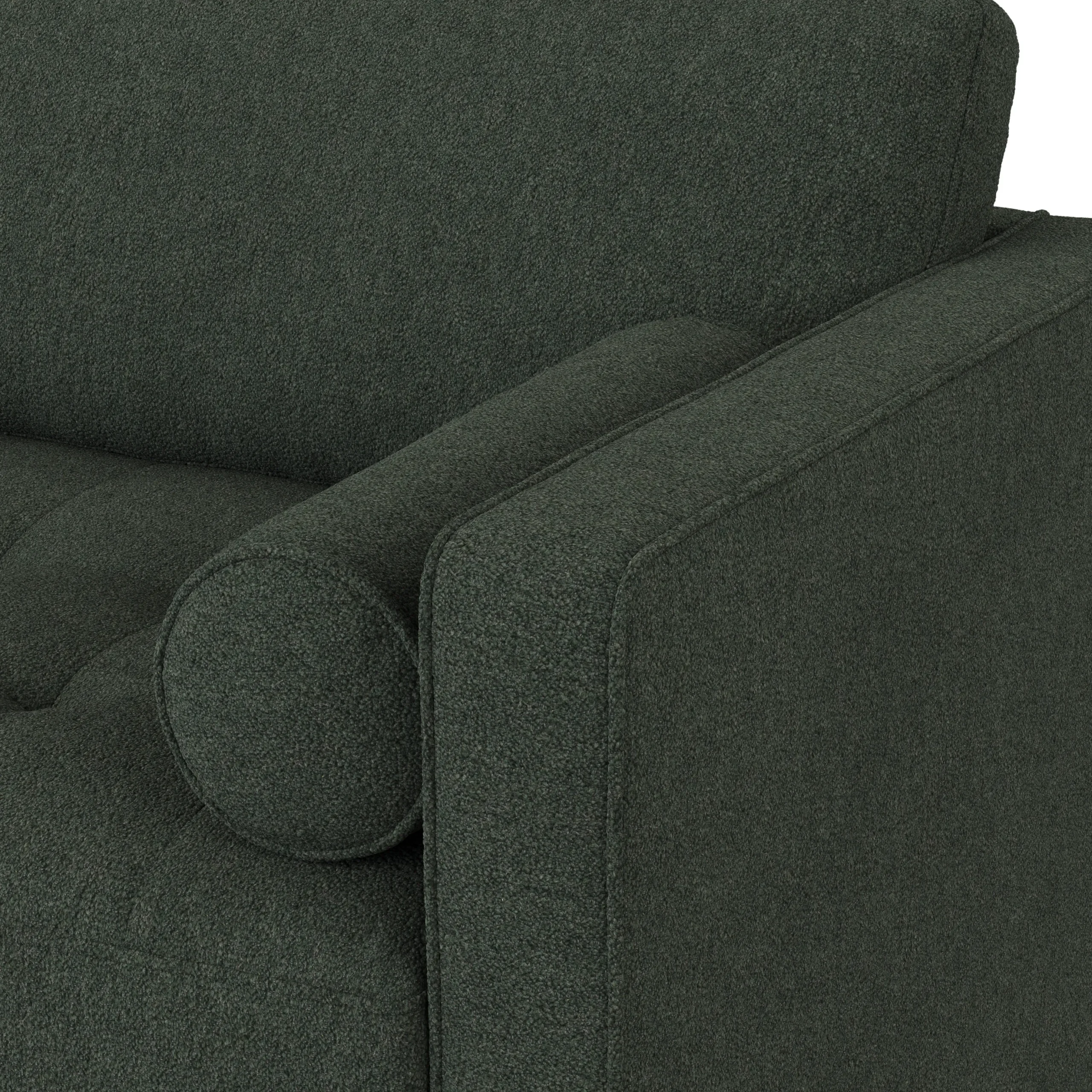 Sven 88_ Tufted Sofa Bed - Green Wool Bouclé - Image 13