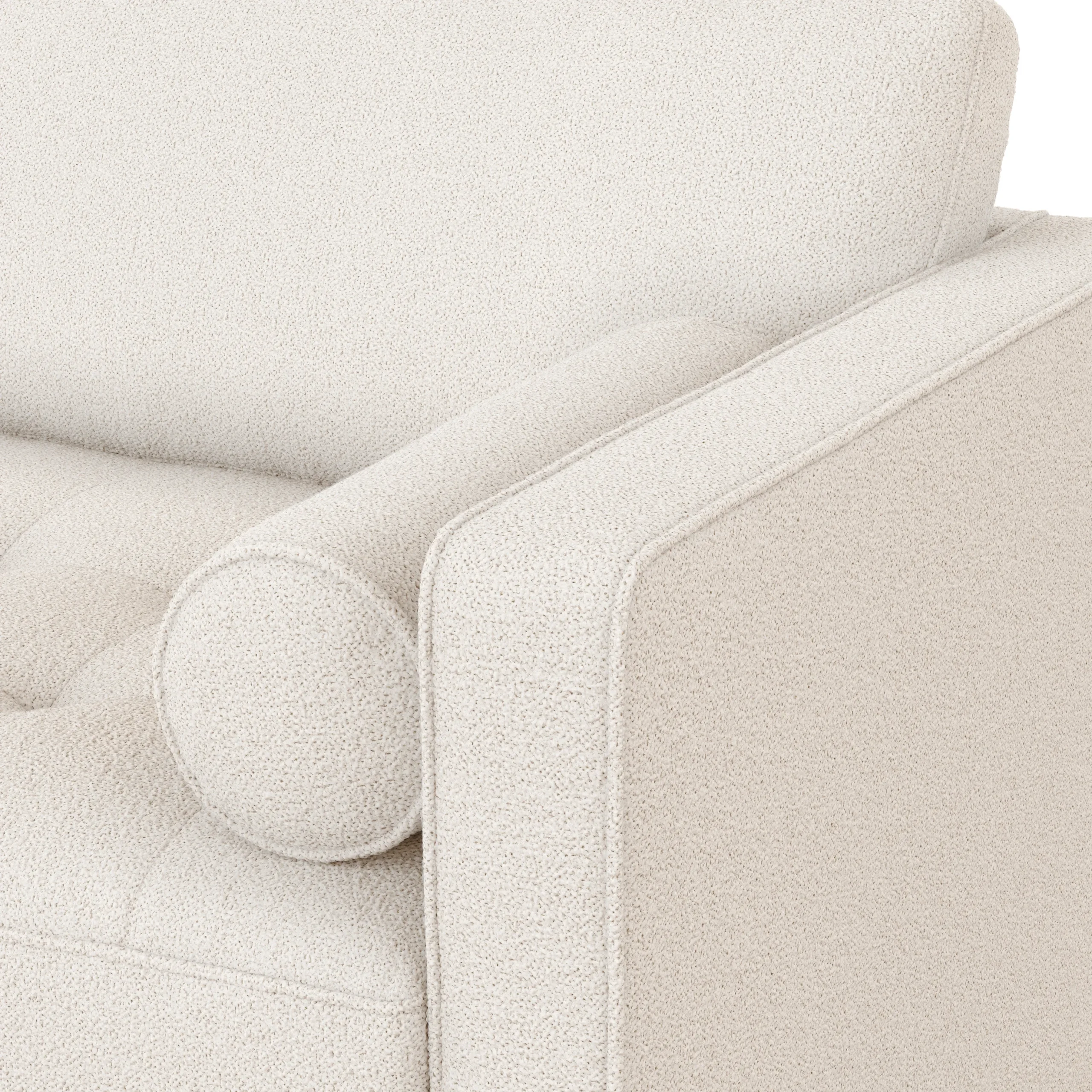 Sven 88_ Tufted Sofa Bed - Ivory Wool Bouclé - Image 11