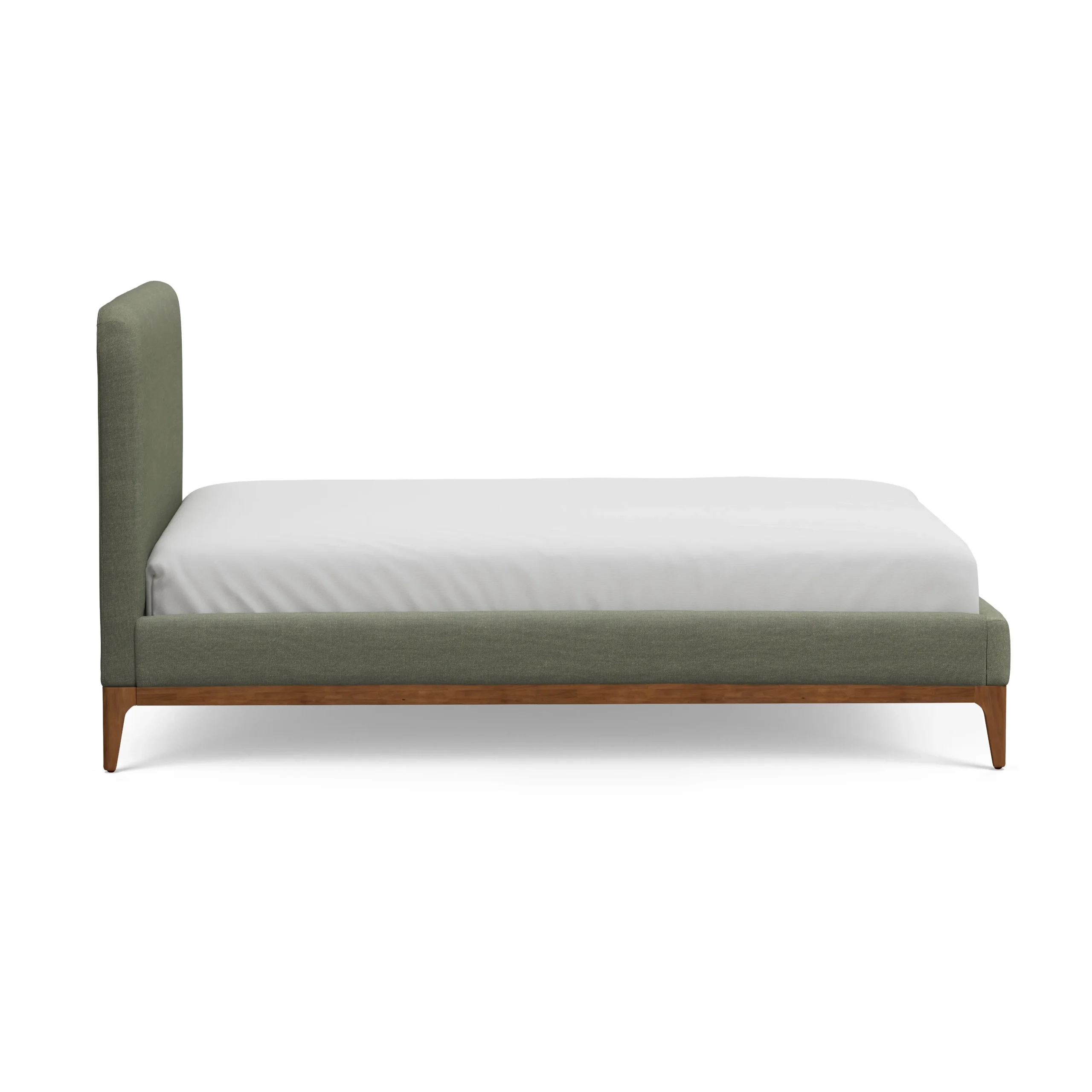 Rosin Queen Upholstered Bed - Smoked Oak and Welsh Green - Image 5