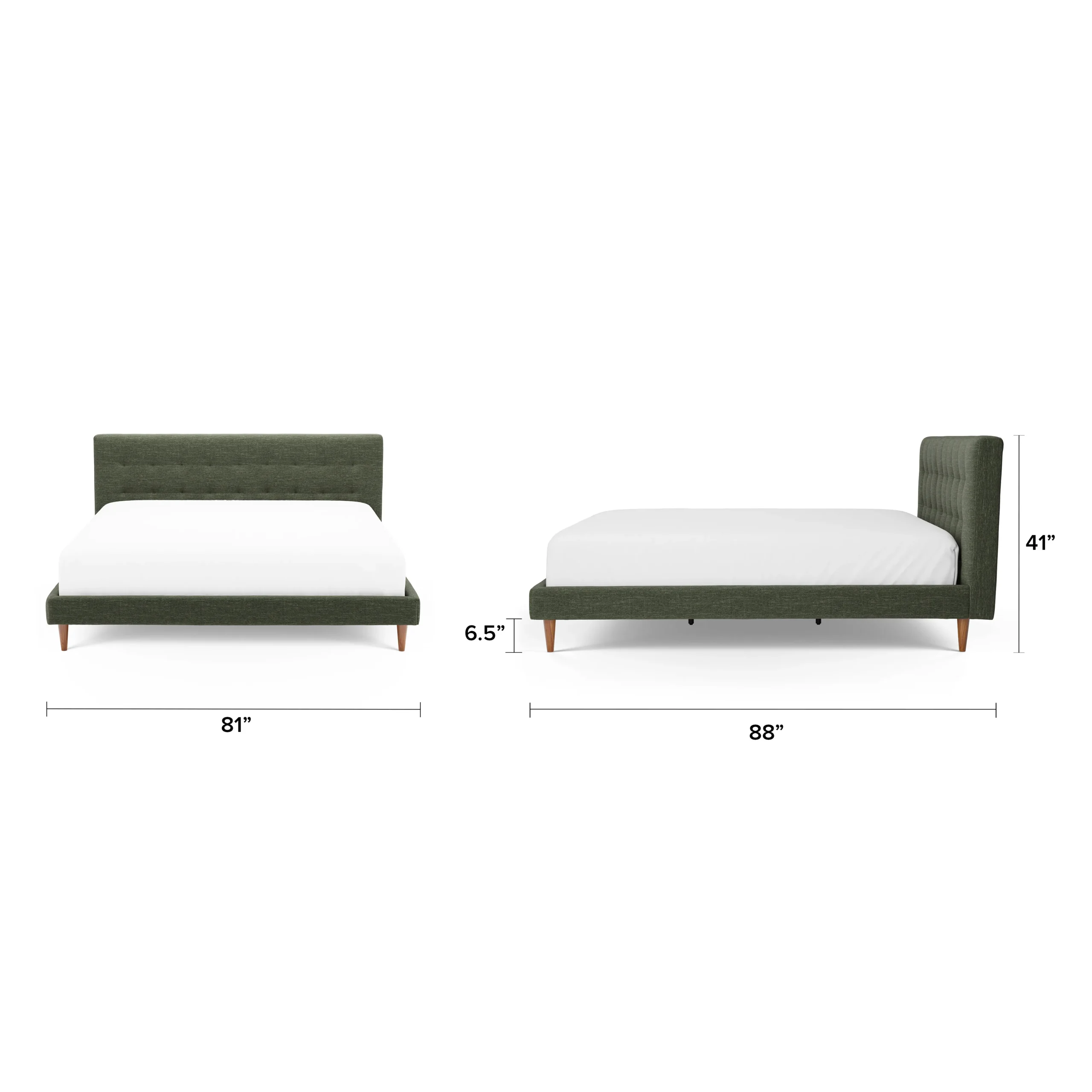 Sven King Tufted Bed - Fir Green - Image 2