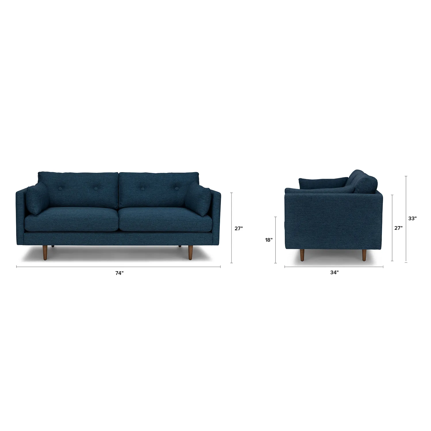 Anton 74_ Loveseat - Twilight Blue - Image 2