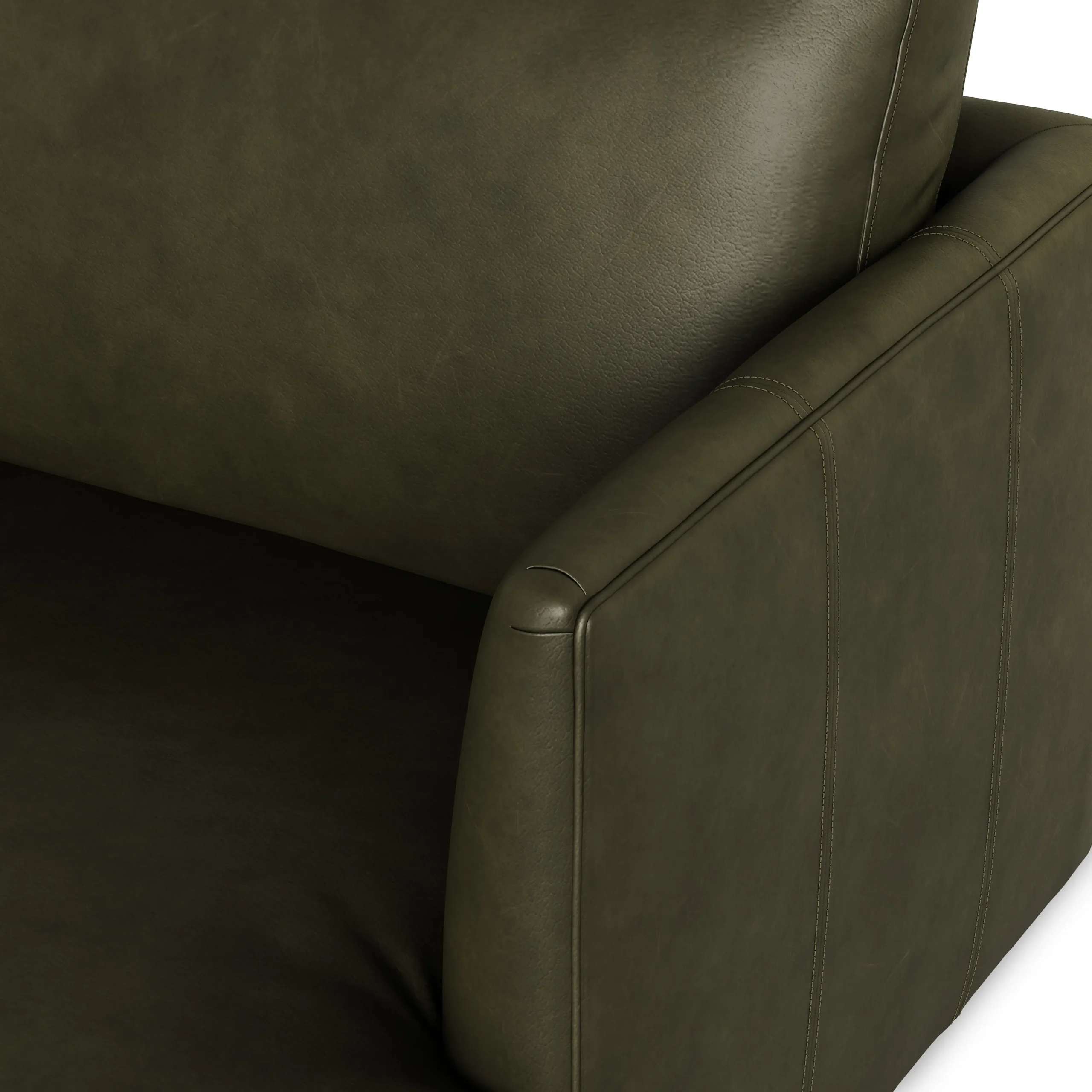 Burrard 67_ Leather Loveseat - Charme Green - Image 3