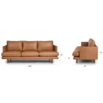 Burrard 83.5_ Leather Sofa - Bella Caramel