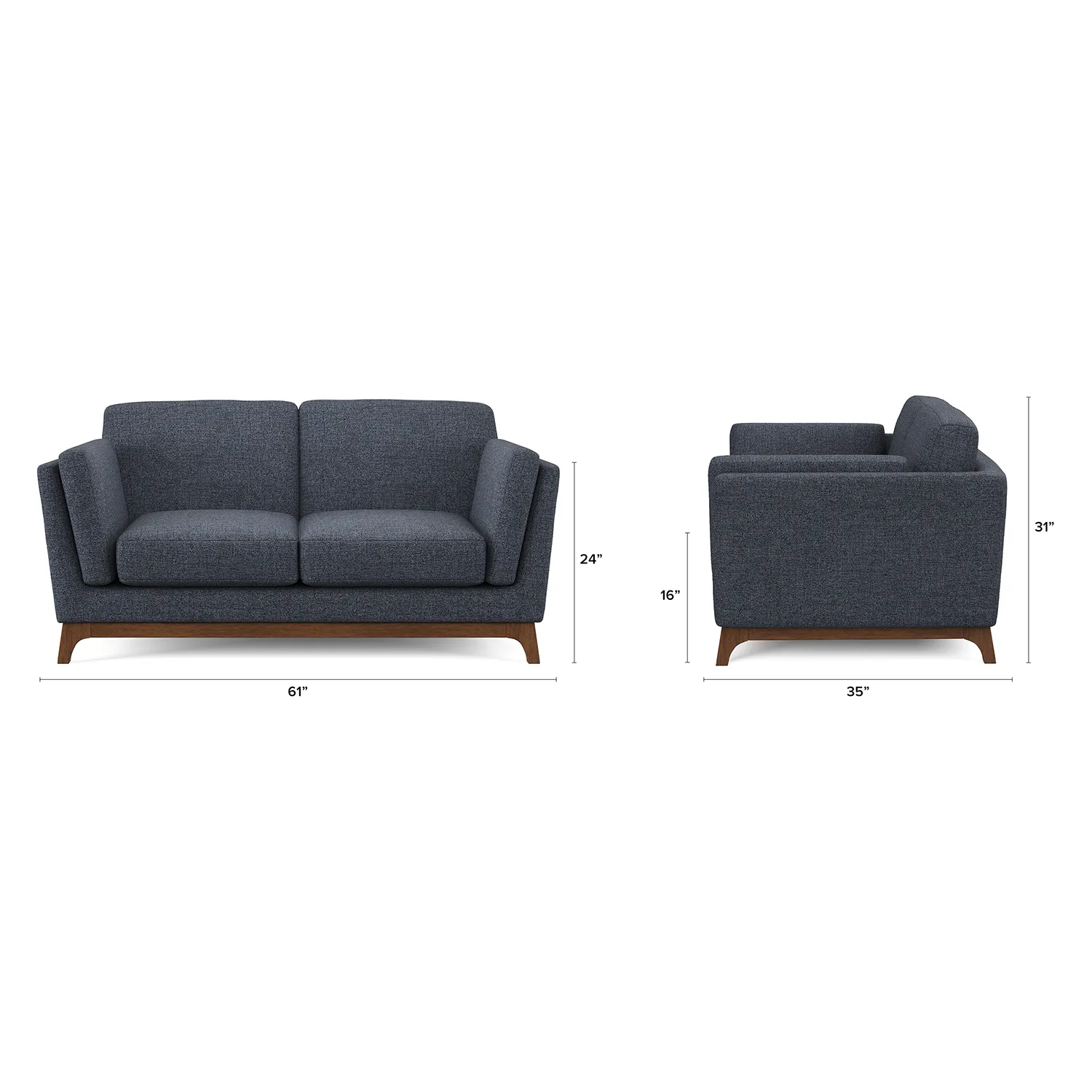 Ceni 61_ Loveseat - Denim Blue - Image 2