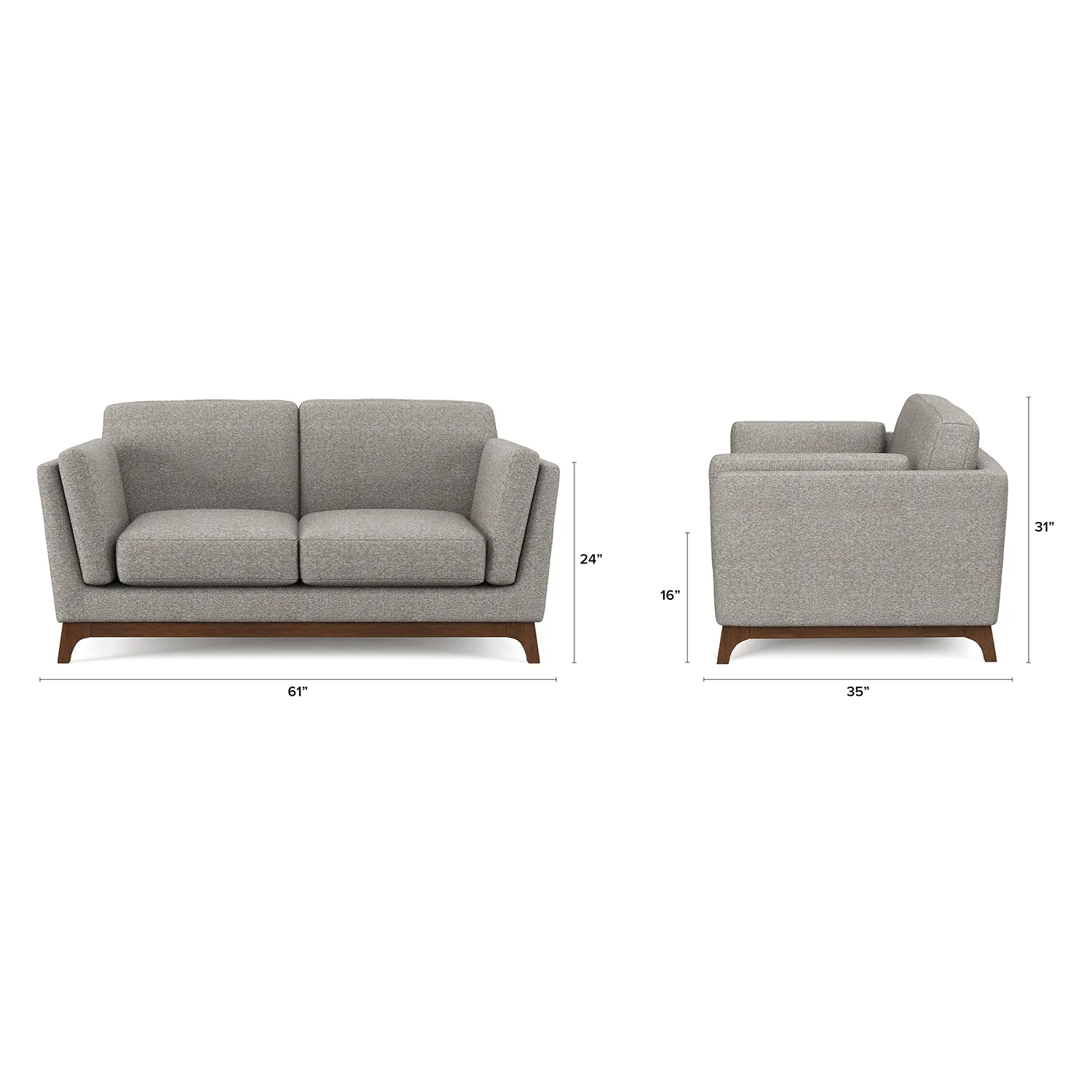 Ceni 61_ Loveseat - Quarry Gray - Image 10
