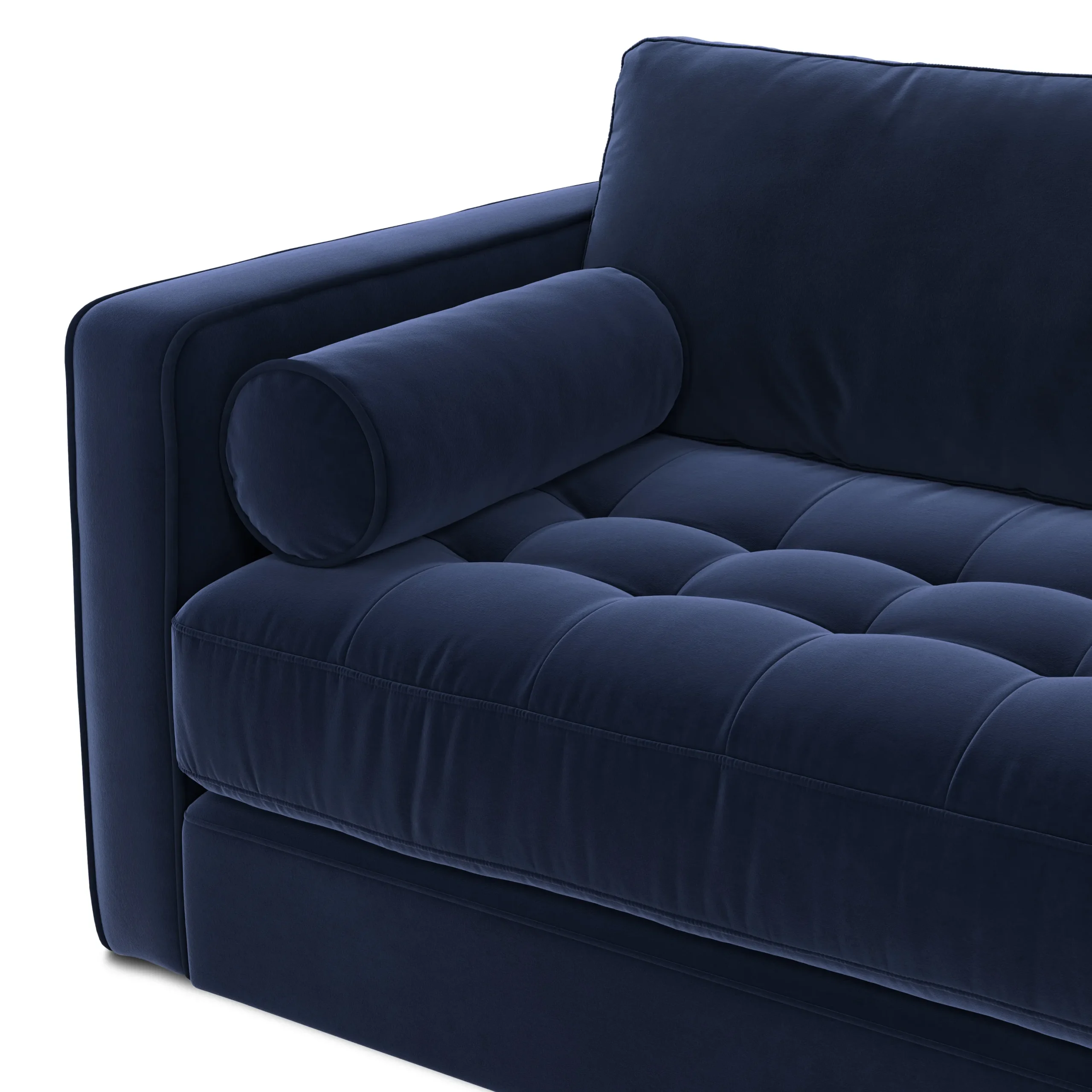 Sven 88_ Tufted Velvet Sofa Bed - Plush Cascadia Blue - Image 10