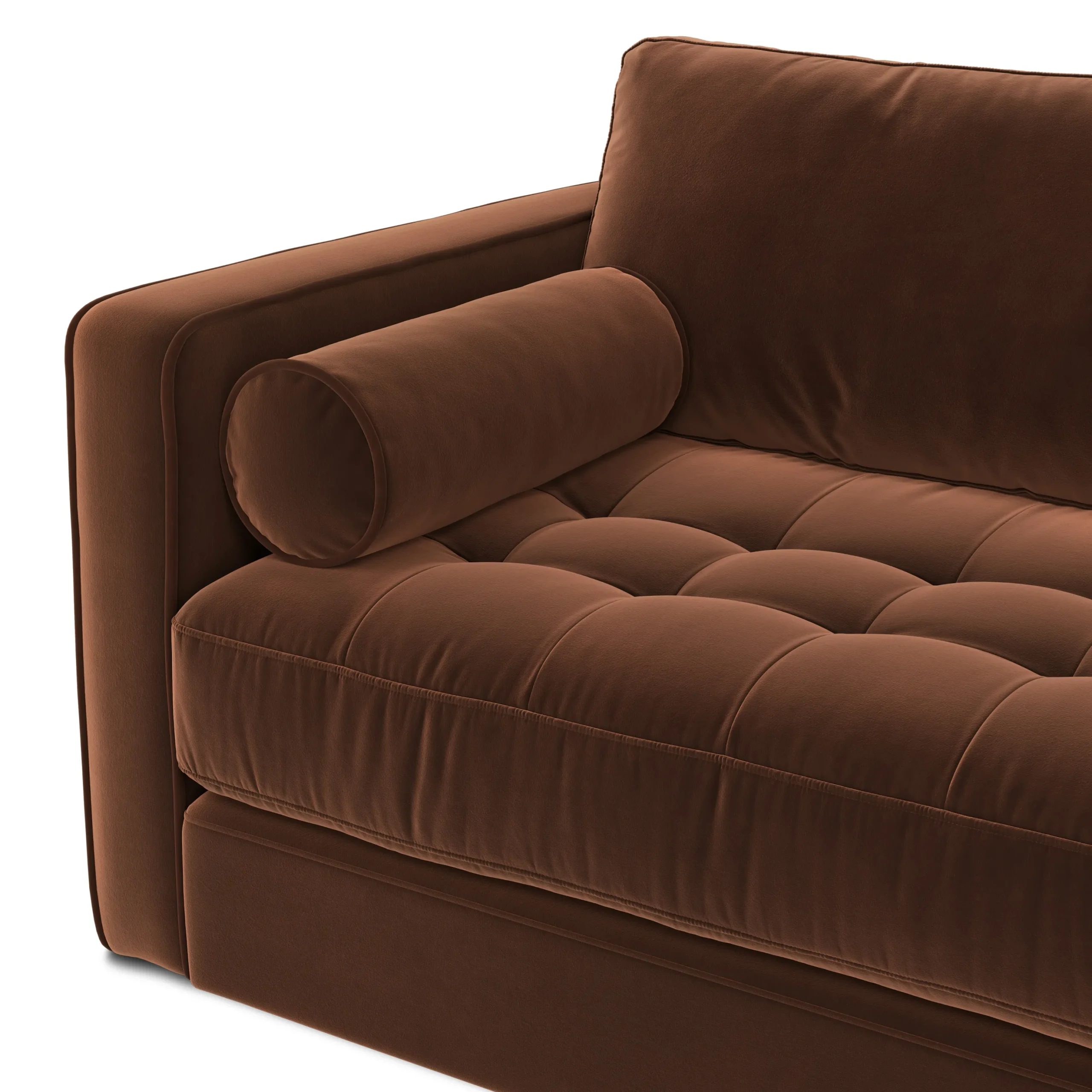 Sven 88_ Tufted Velvet Sofa Bed - Plush Pacific Brown - Image 10