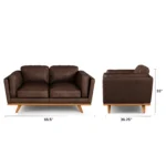Timber 66.5_ Leather Loveseat - Charme Chocolat