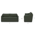 Landry 72_ Loveseat - Green Wool Bouclé