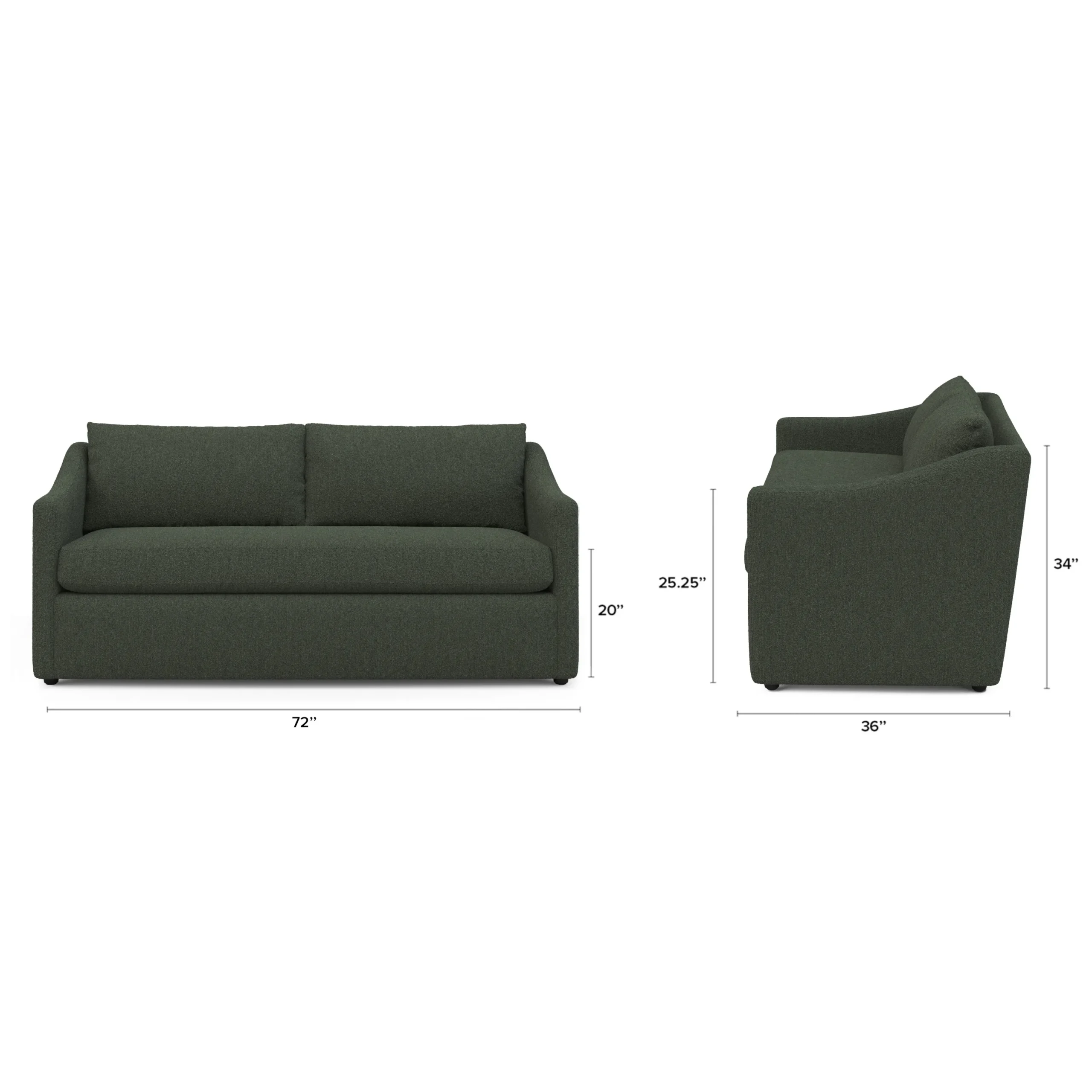 Landry 72_ Loveseat - Green Wool Bouclé - Image 11