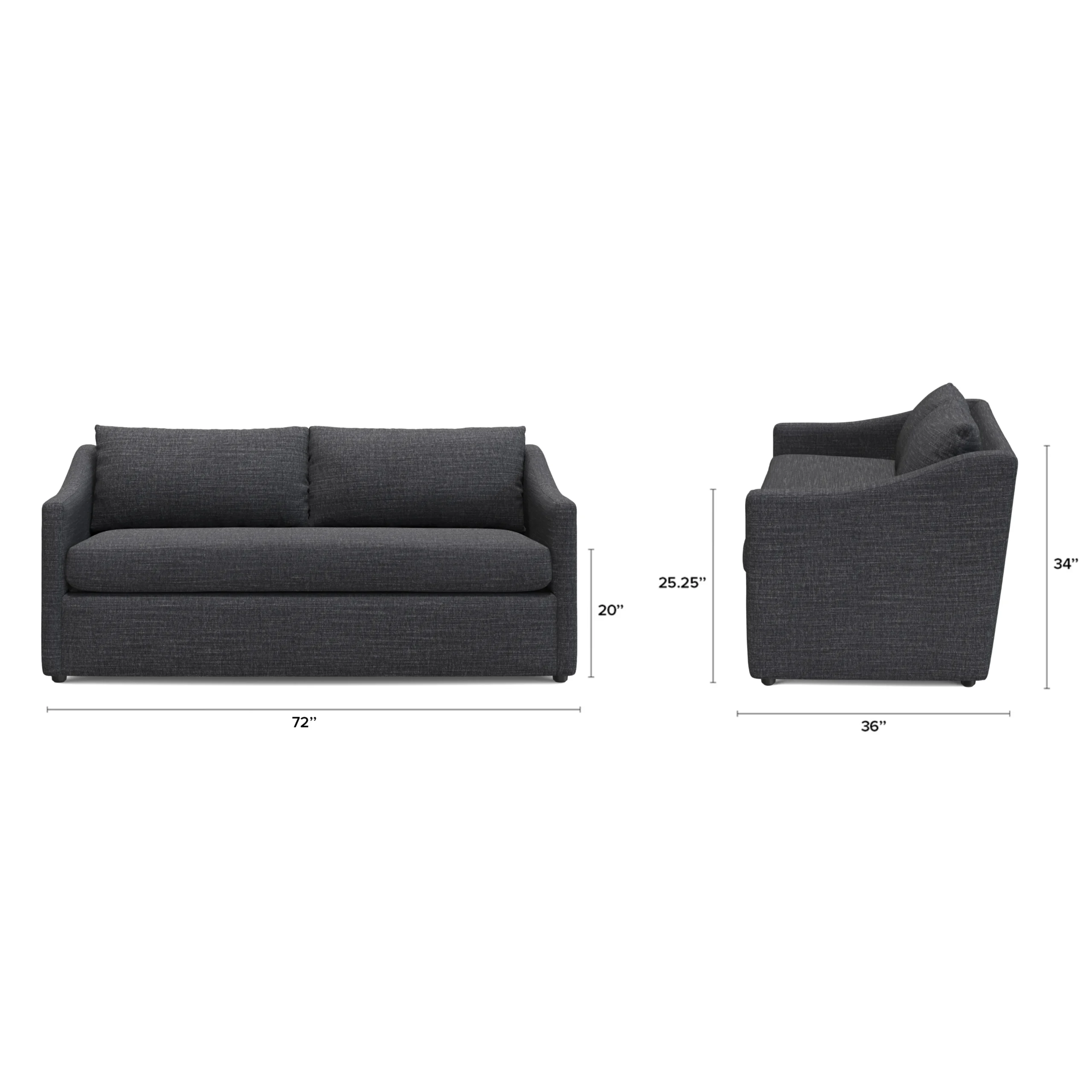 Landry 72_ Loveseat - Napa Charcoal - Image 2