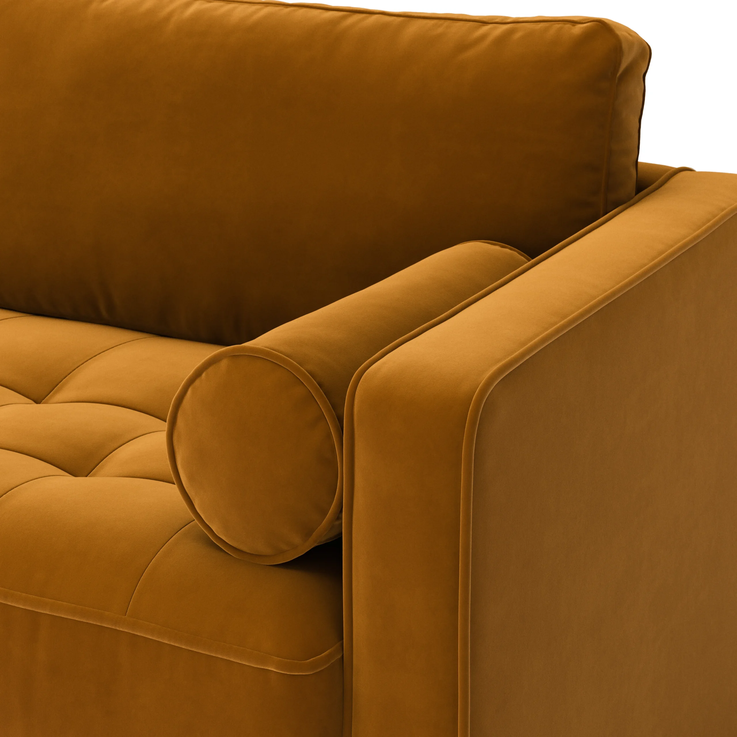Sven 88_ Grounded Tufted Velvet Sofa - Plush Pacific Ginger - Image 6