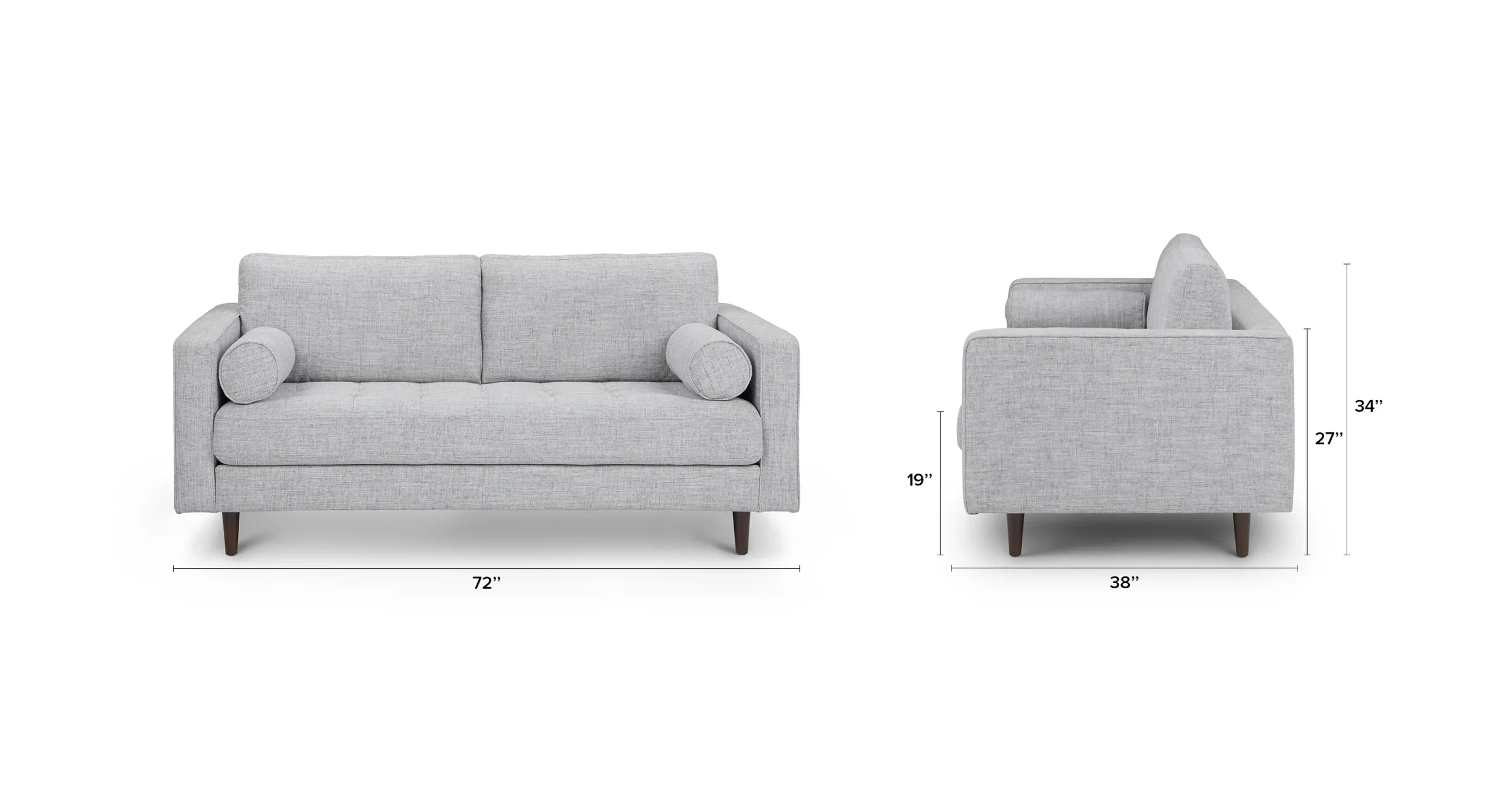 Sven 72_ Tufted Loveseat - Stone Gray - Image 4