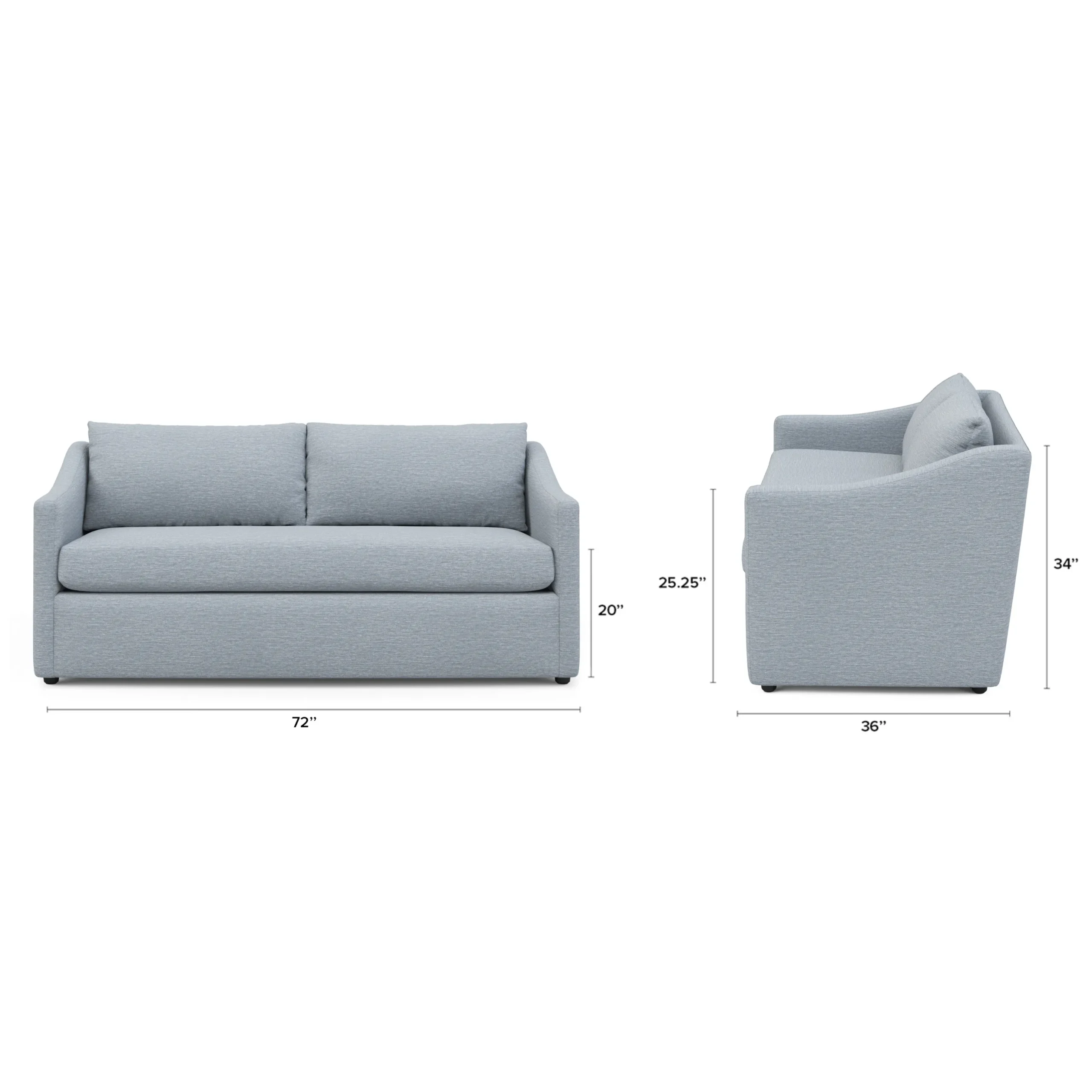 Landry 72_ Loveseat - Silver Light Blue - Image 11