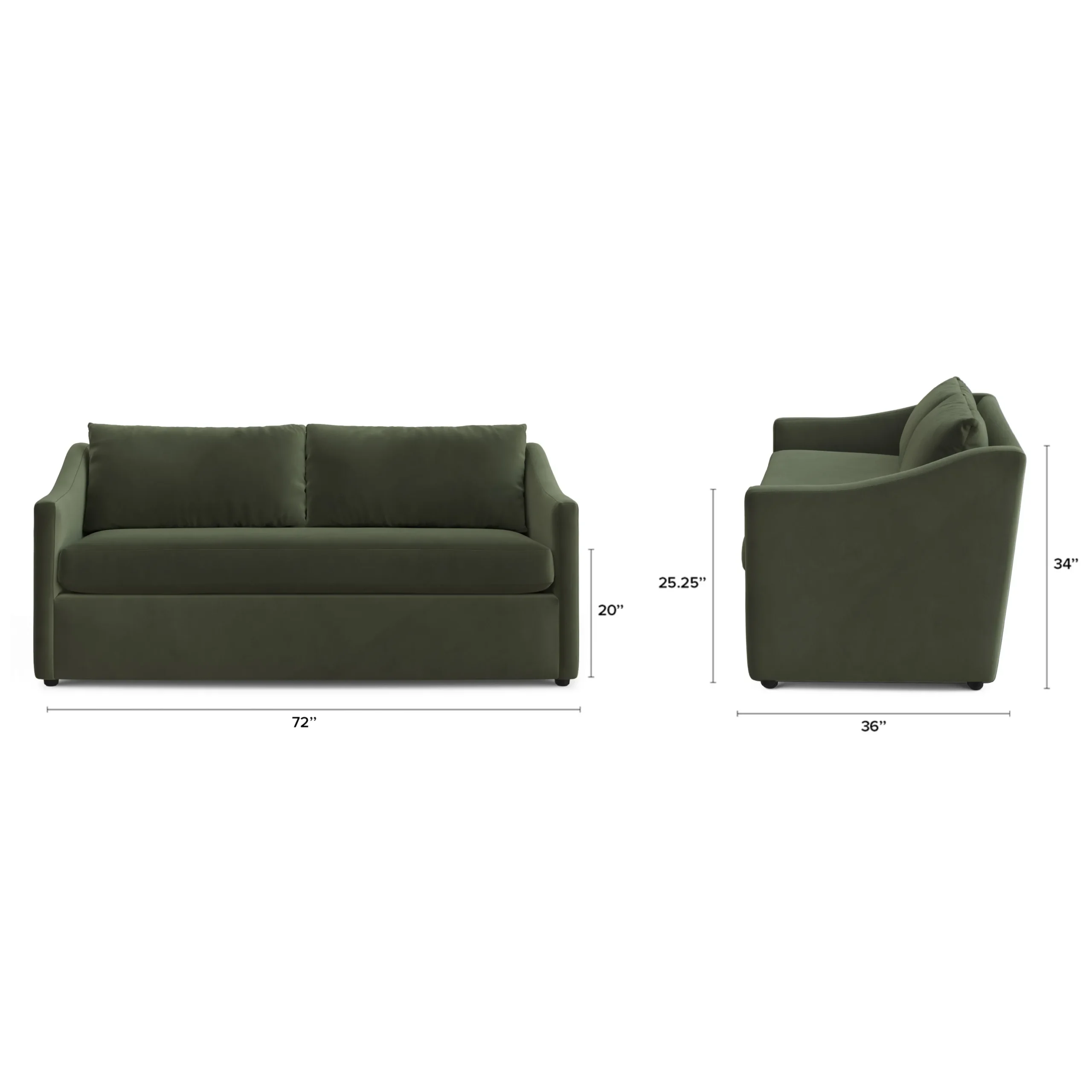 Landry 72_ Velvet Loveseat - Hale Fir Green - Image 11