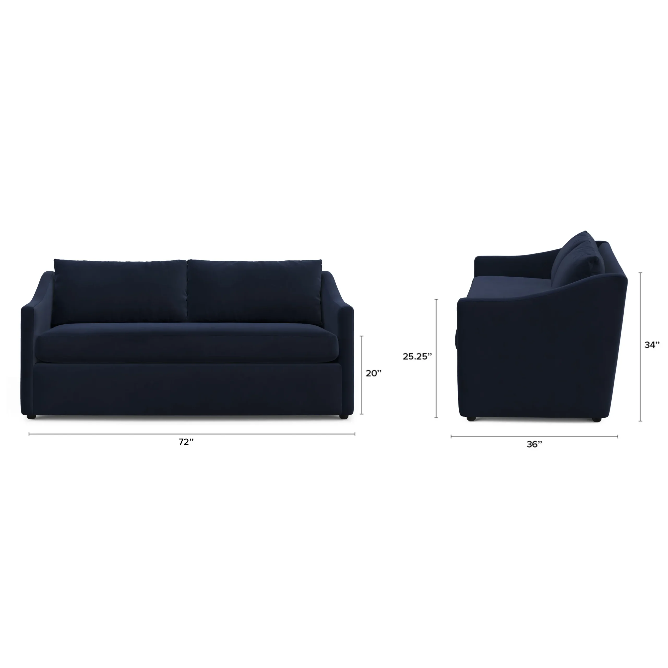 Landry 72_ Velvet Loveseat - Hale Ink - Image 11