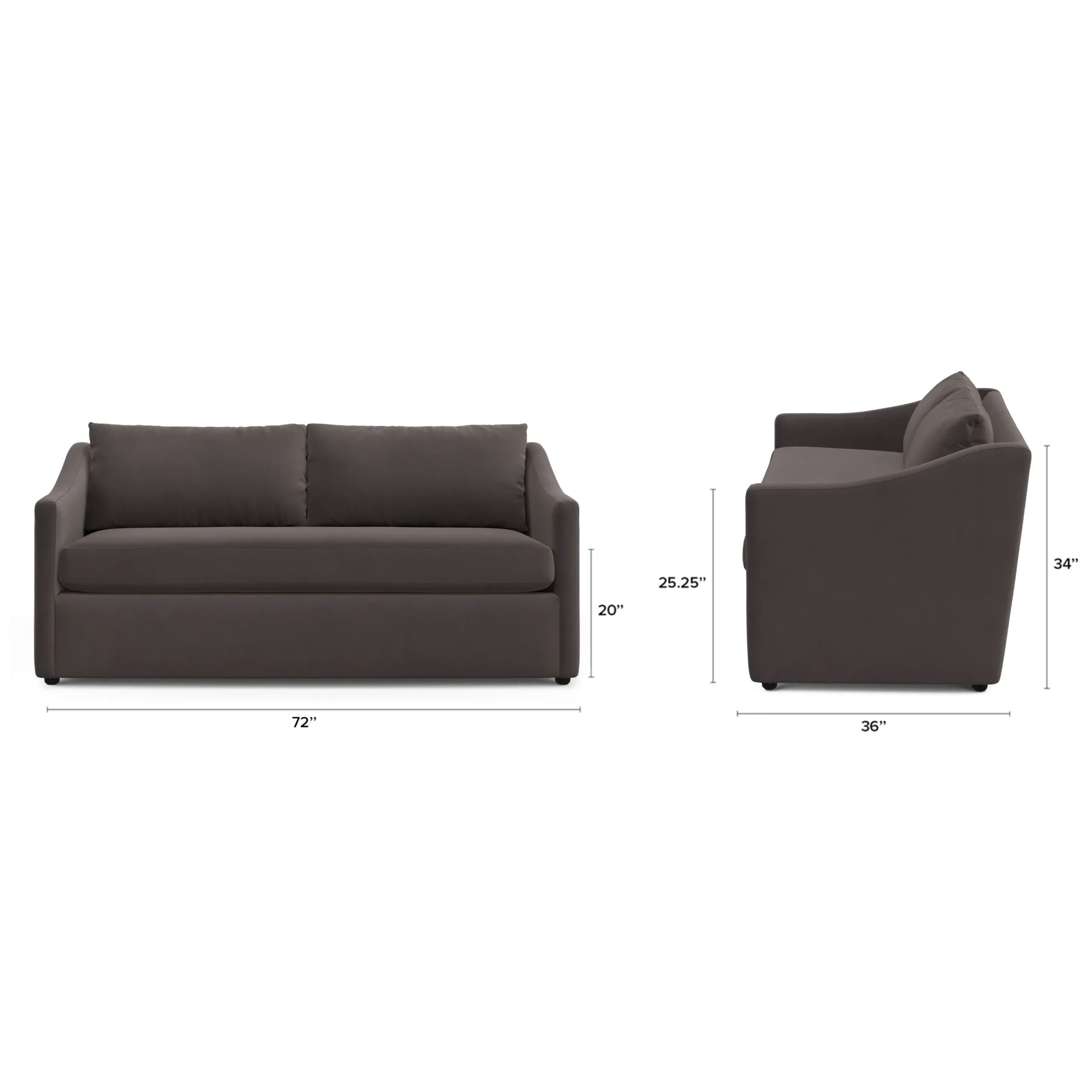 Landry 72_ Velvet Loveseat - Hale Warm Gray - Image 11