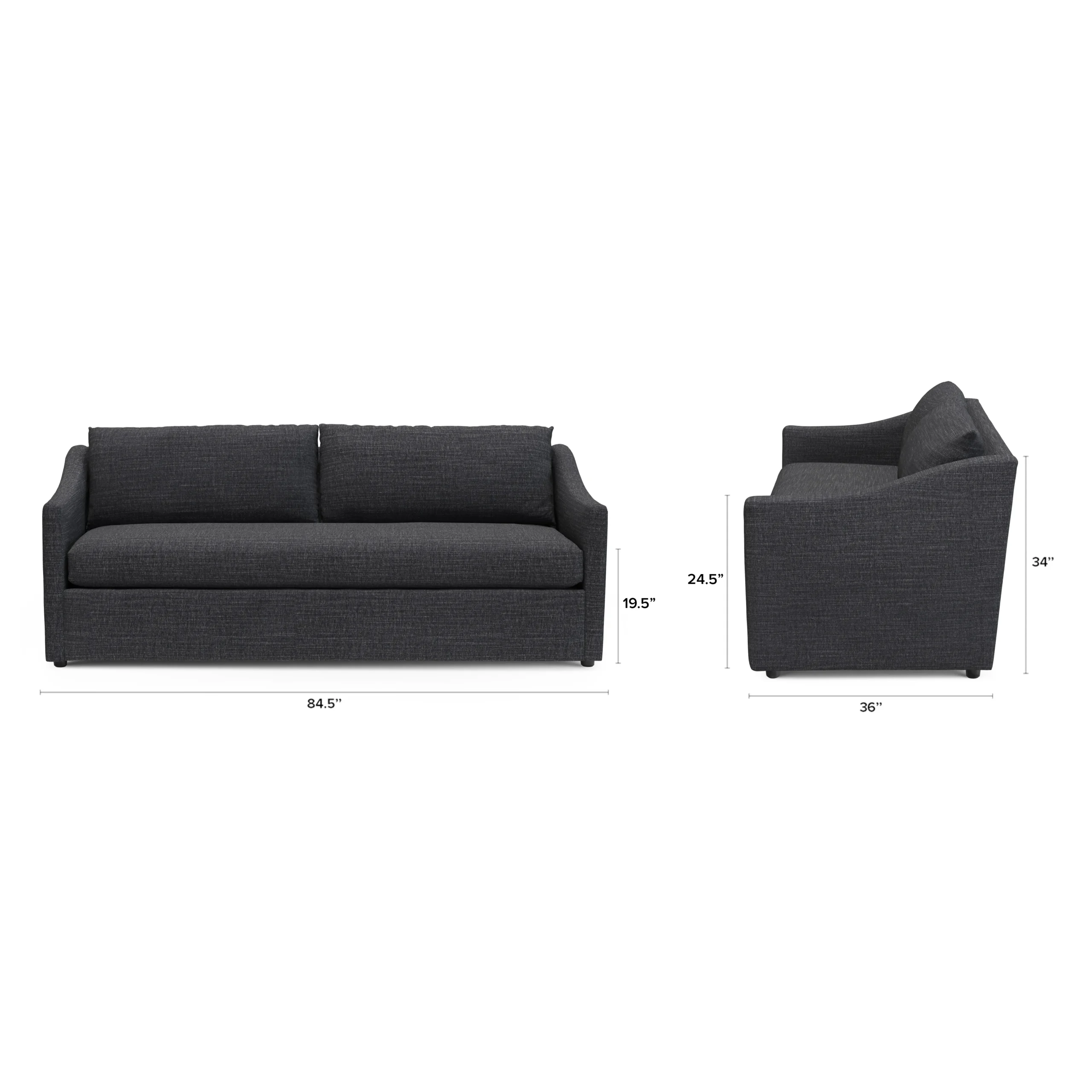 Landry 84.5_ Sofa - Napa Charcoal - Image 11