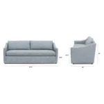Landry 84.5_ Sofa - Silver Light Blue